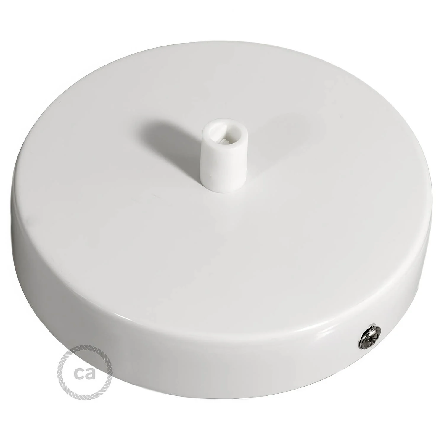Glossy white metal cylindrical ceiling rose kit - Image 7