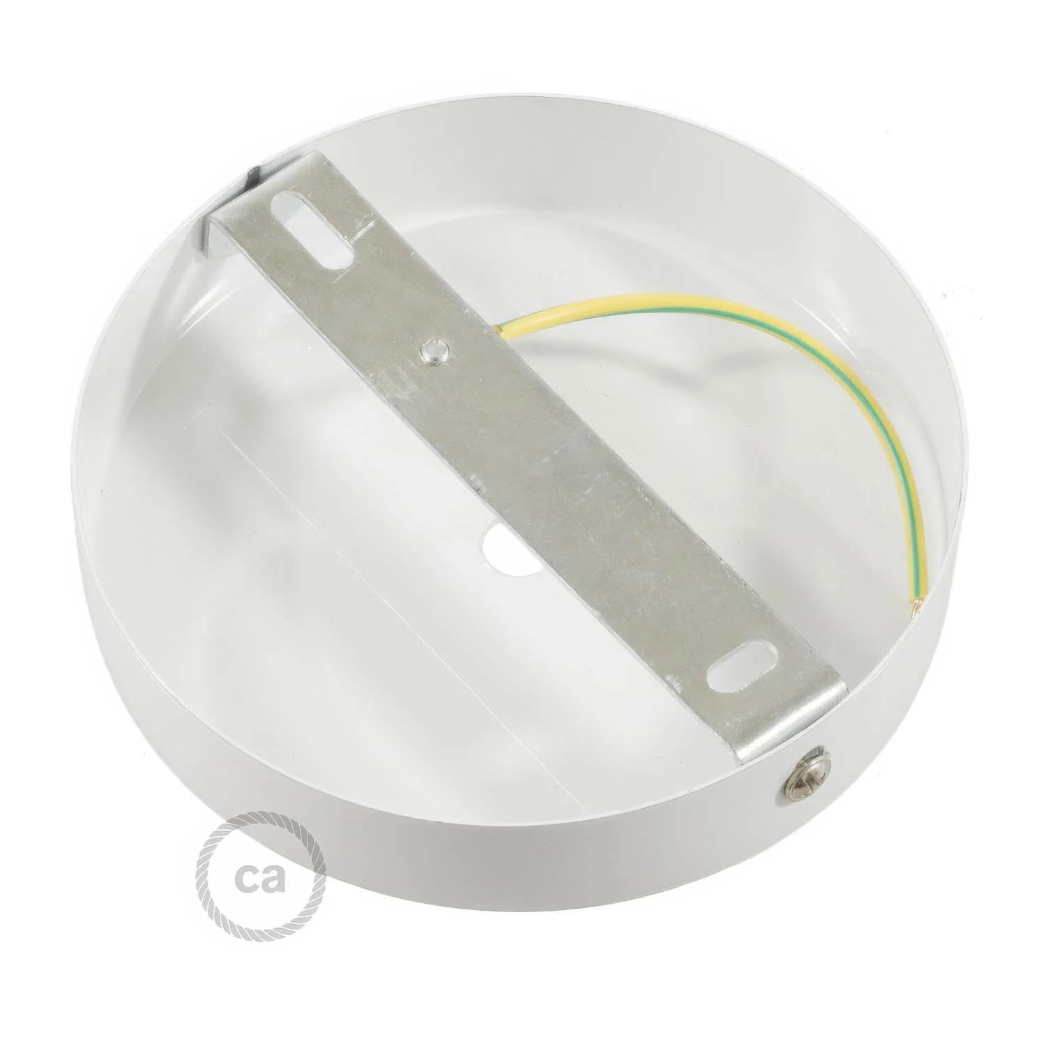 Glossy white metal cylindrical ceiling rose kit - Image 9
