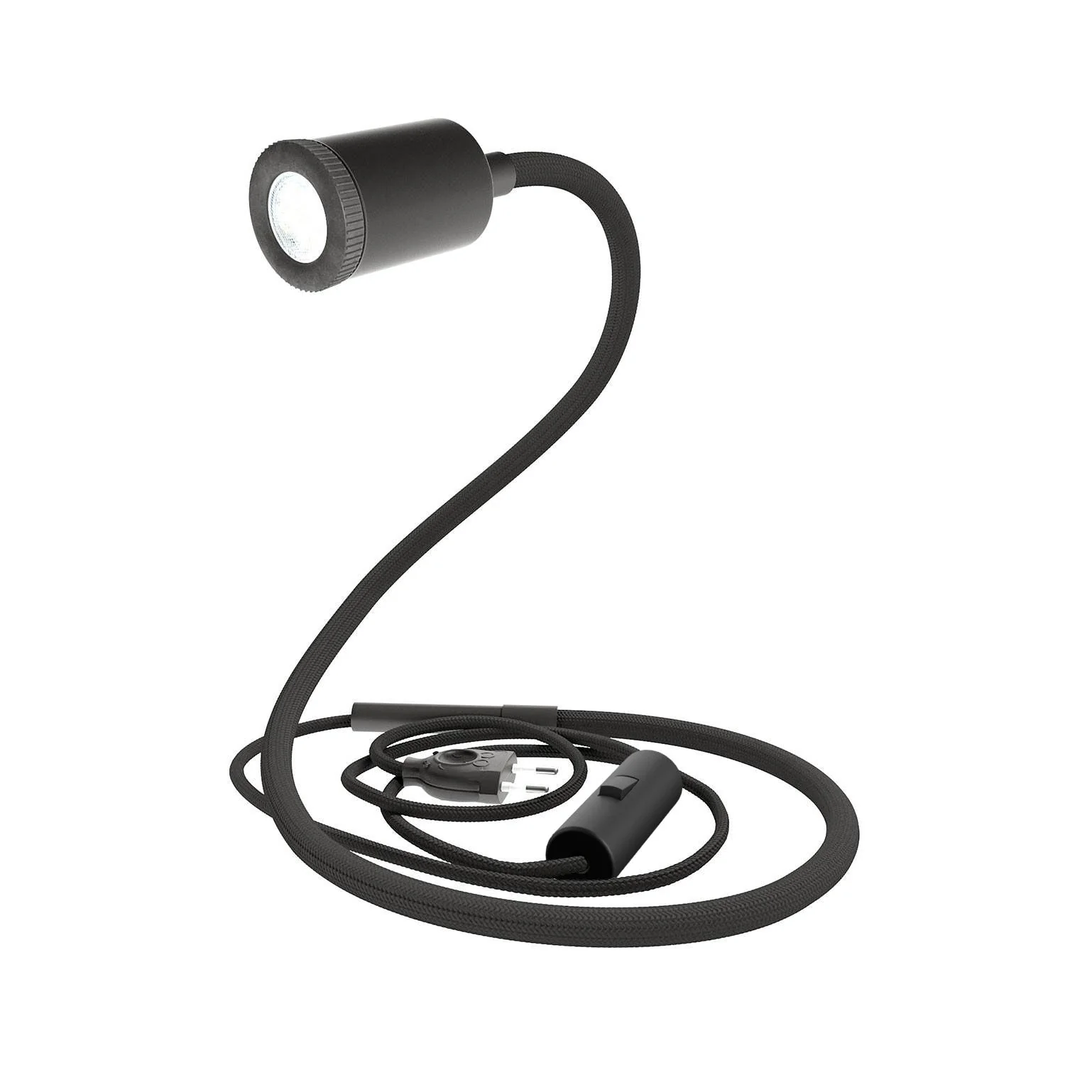 GU1d-one Adjustable lamp without base with mini LED spotlight – Black