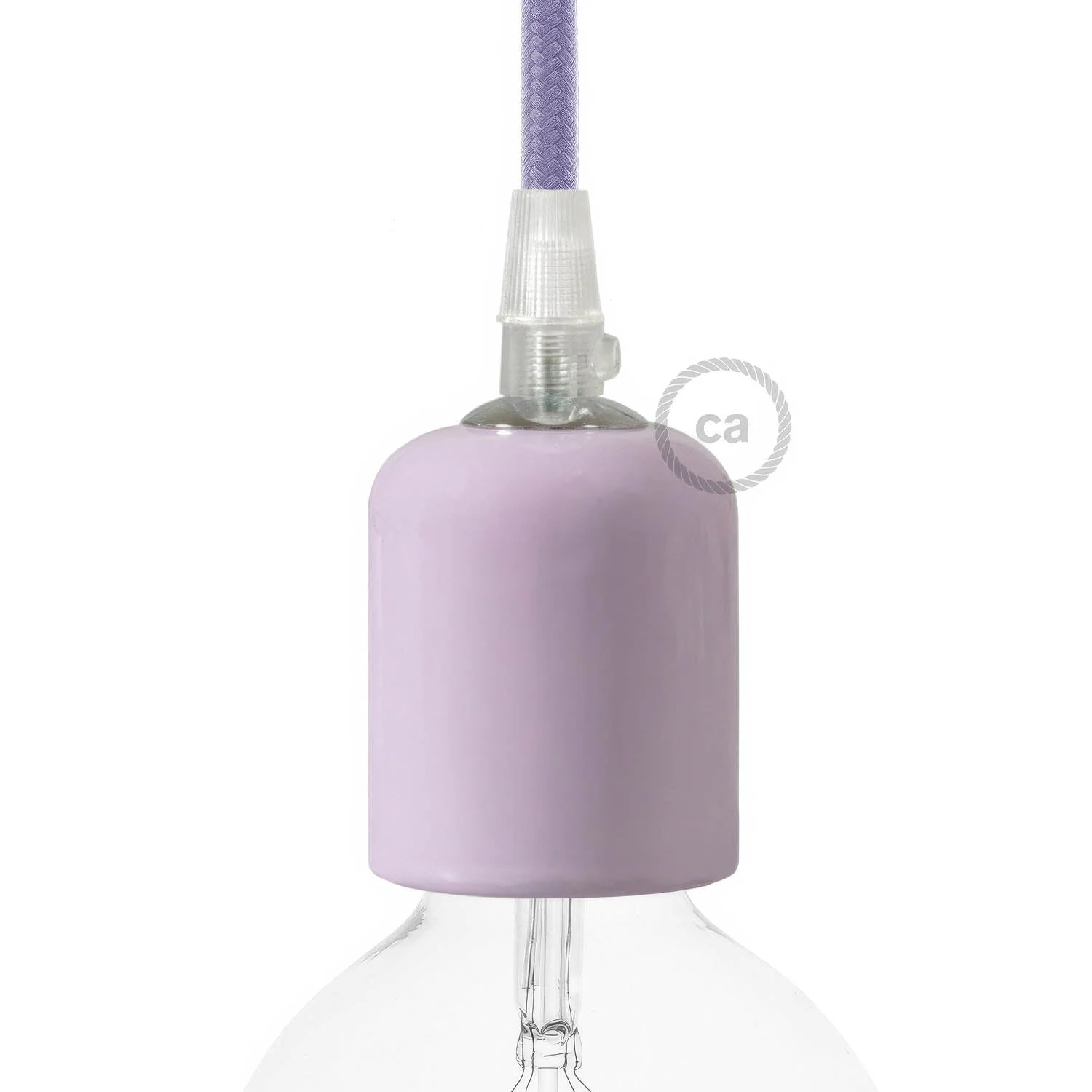 Handmade Ceramic E26 Light Bulb Socket Kit - Lilac