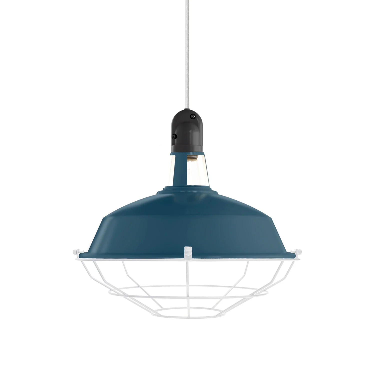 Harbour lampshade with metal cage - Petrol blue