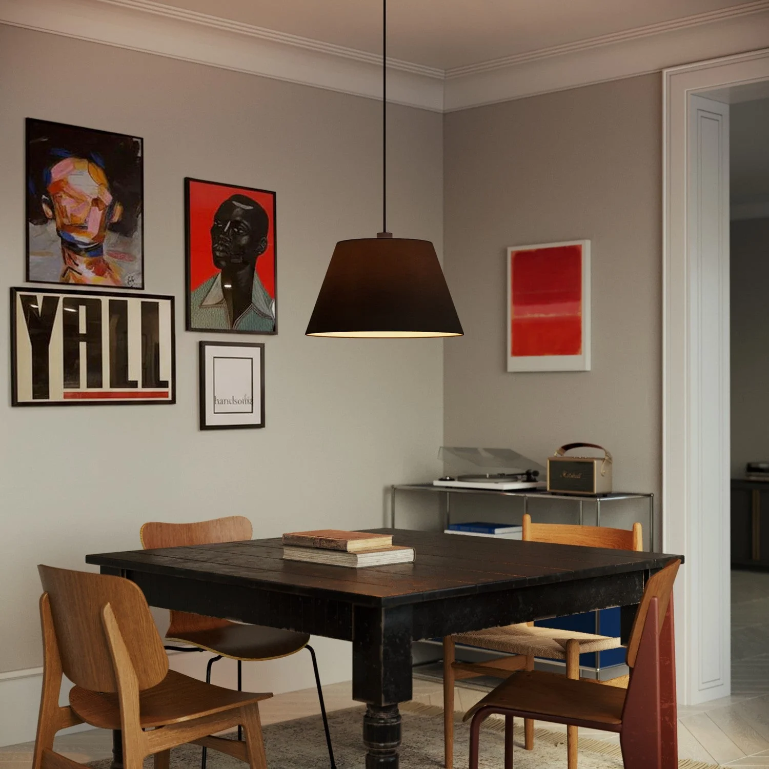 Impero Lampshade L for pendant with E27 fitting - Made in Italy - Anthracite Teletta - Image 2