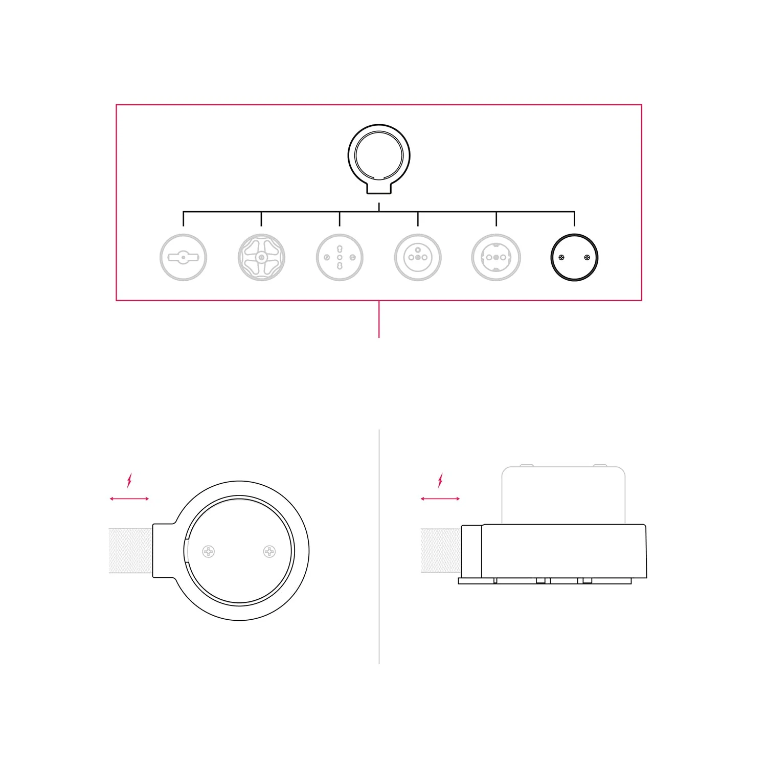 Junction box kit and base for Creative-Tubes in porcelain - Black - Image 7