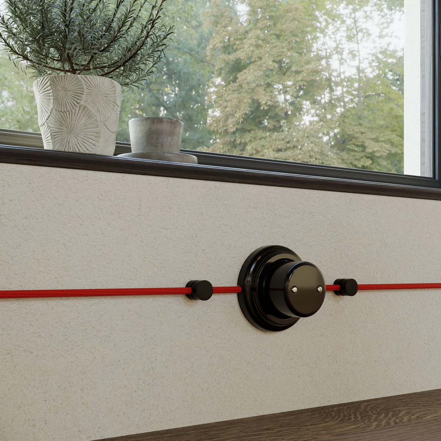 Junction box compatible with porcelain base - Black - Image 4