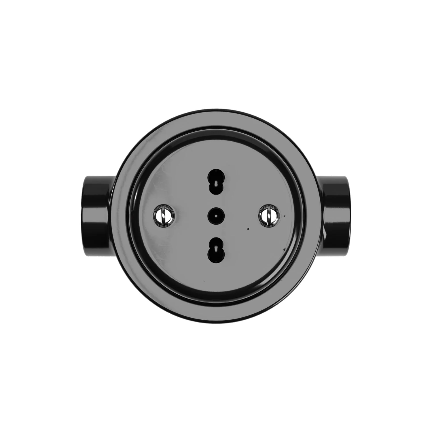 Italian bipasso 10/16A wall socket kit and base for Creative-Tubes in porcelain - Black - Image 16