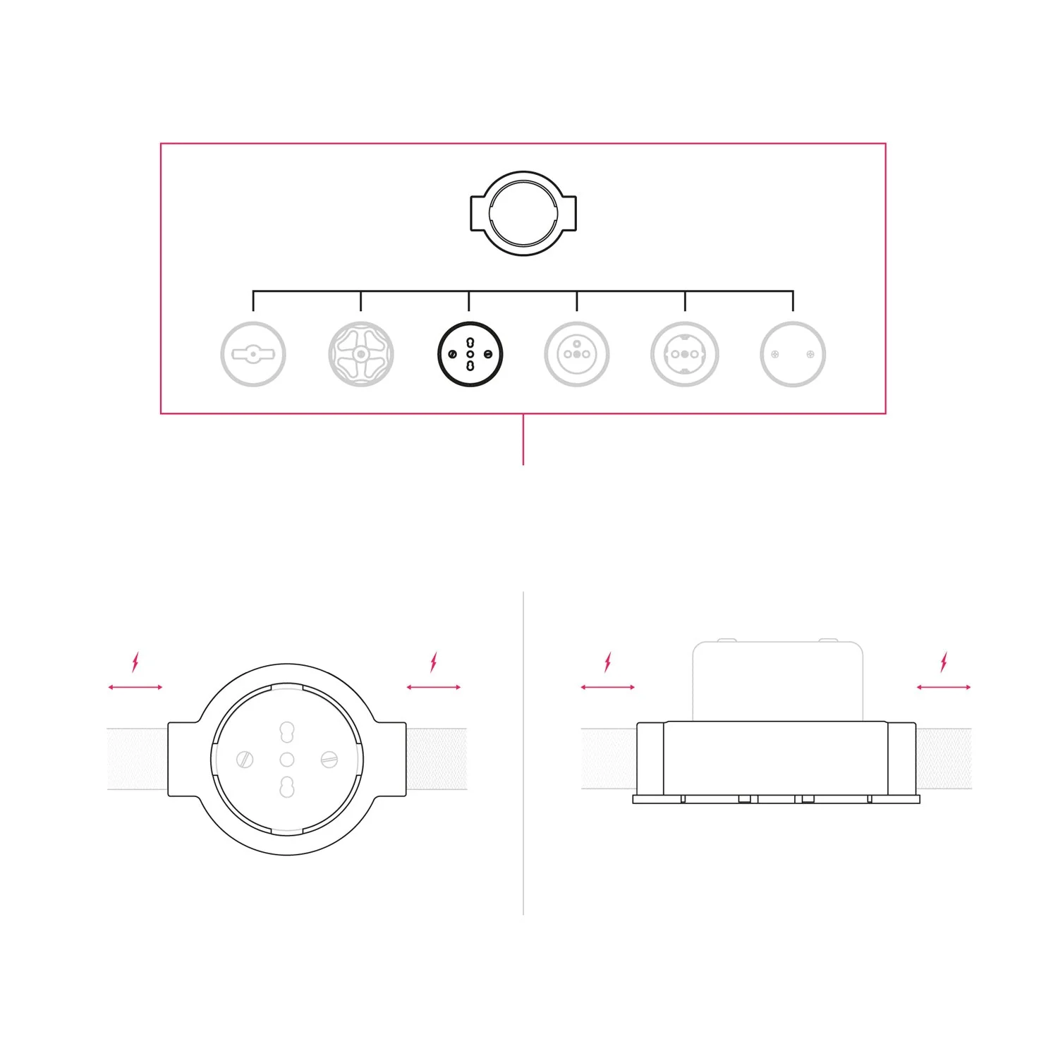 Italian bipasso 10/16A wall socket kit and base for Creative-Tubes in porcelain - Black - Image 21
