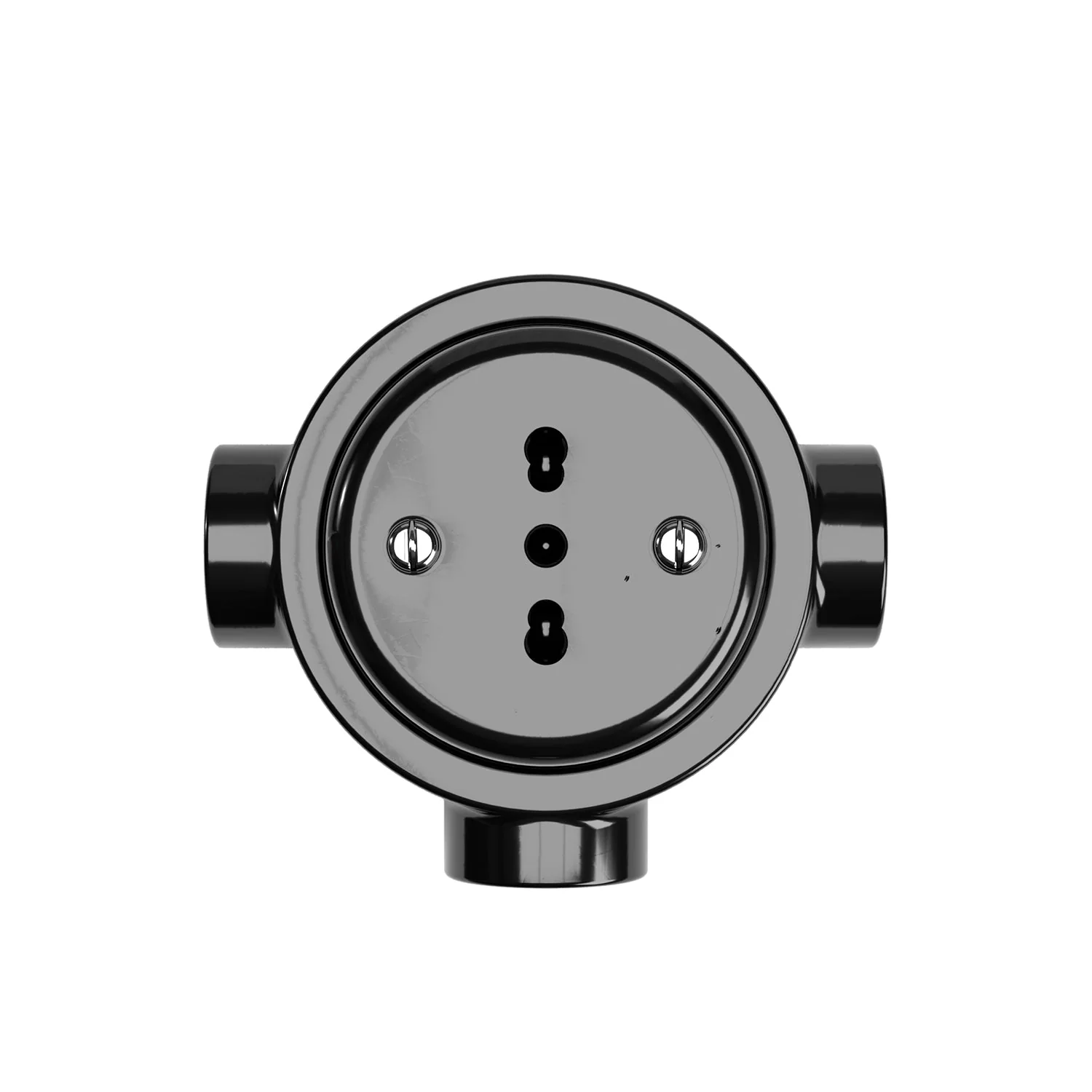 Italian bipasso 10/16A wall socket kit and base for Creative-Tubes in porcelain - Black - Image 23