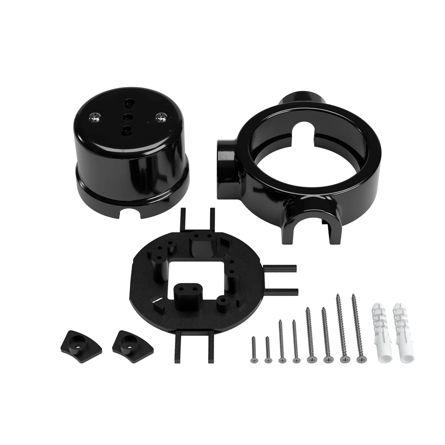 Italian bipasso 10/16A wall socket kit and base for Creative-Tubes in porcelain - Black - Image 24