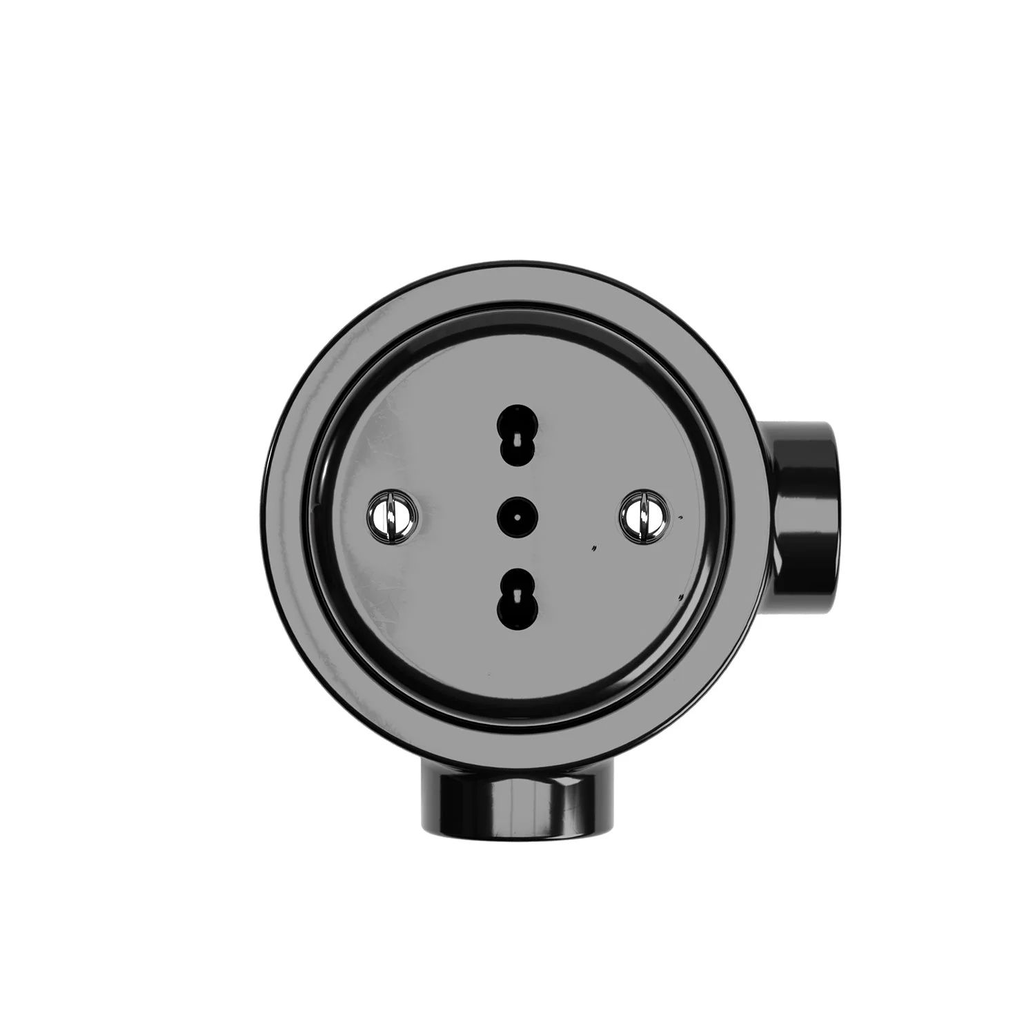 Italian bipasso 10/16A wall socket kit and base for Creative-Tubes in porcelain - Black - Image 9