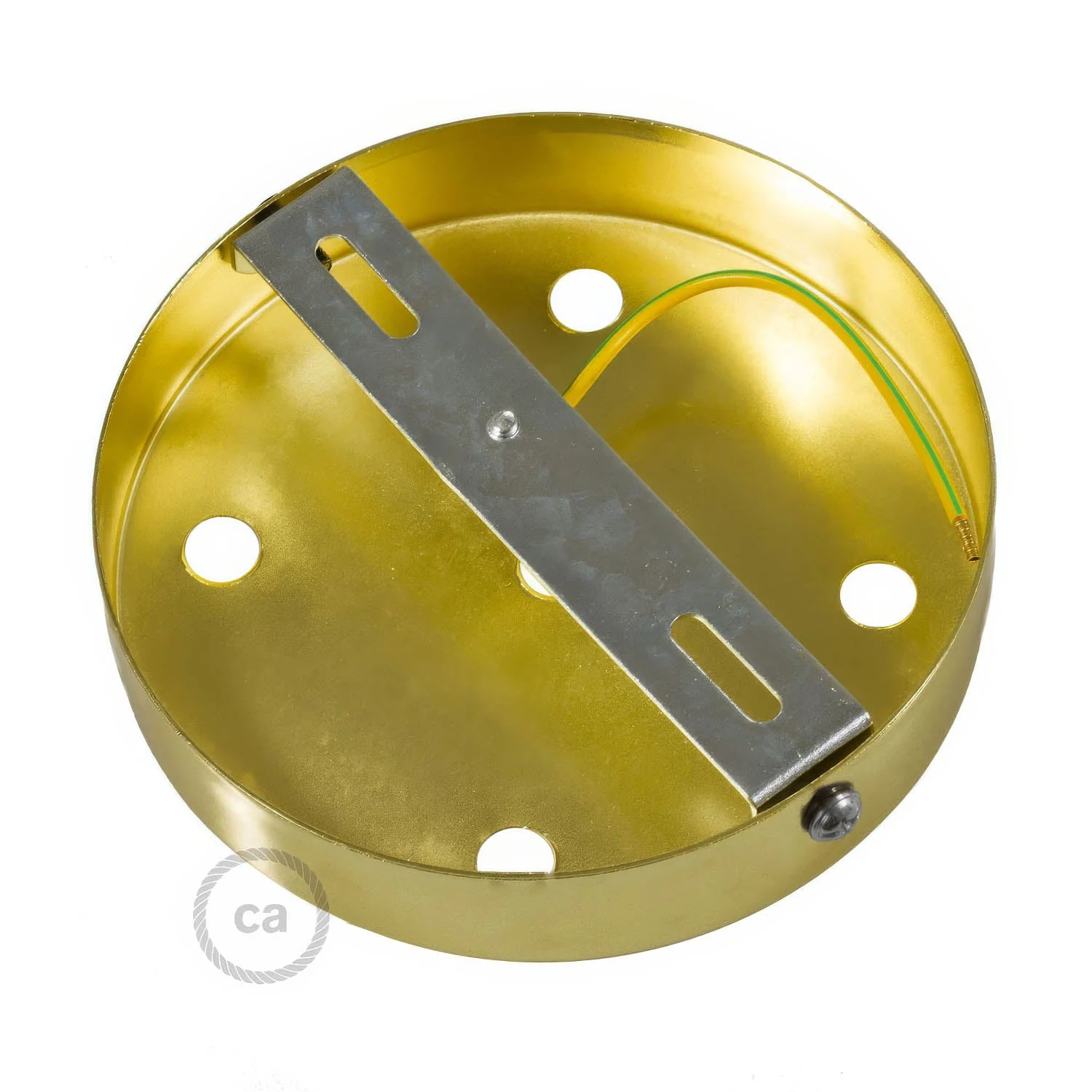 5-hole cylindrical metal ceiling rose kit - Brass - Image 9