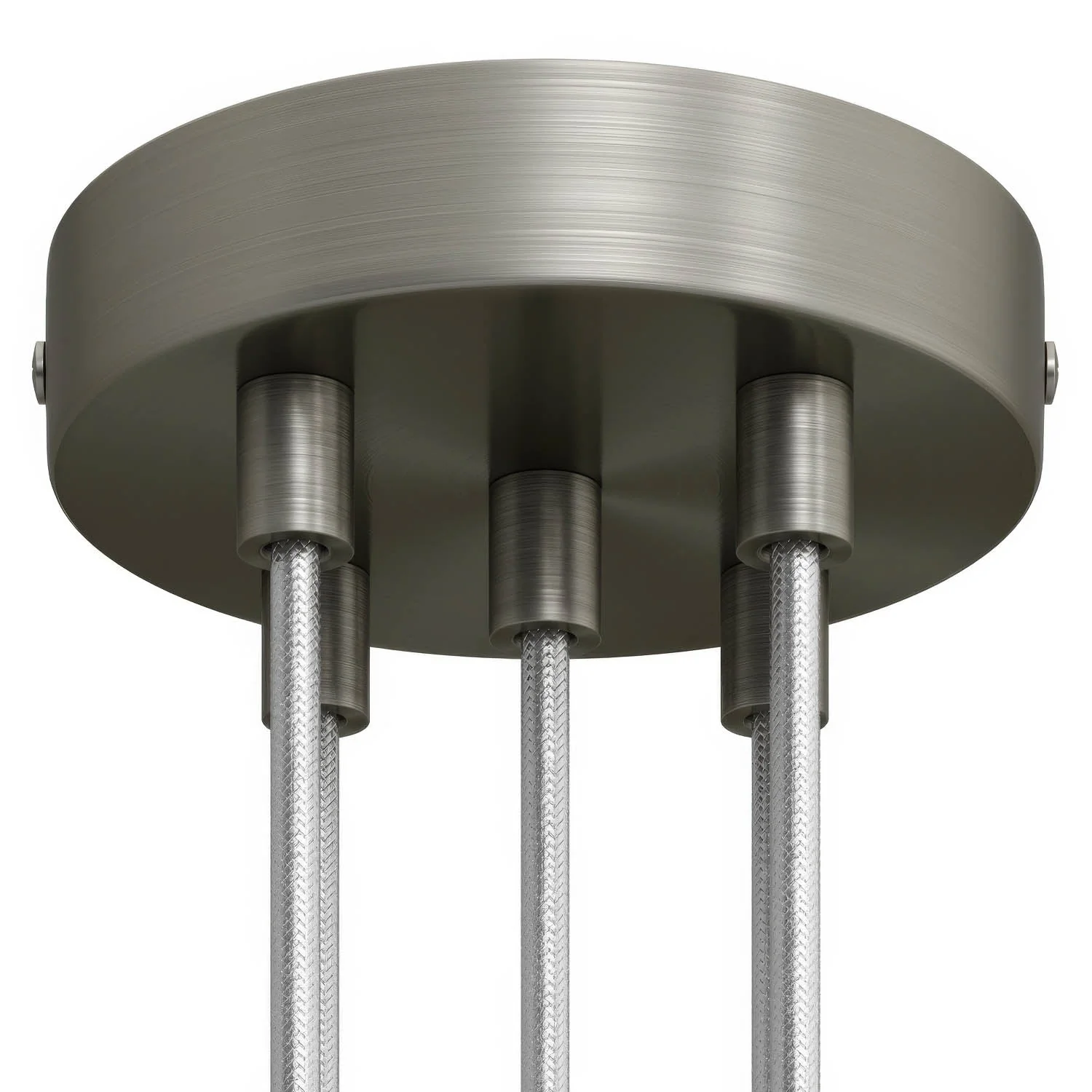 5-hole cylindrical metal ceiling rose kit - Satin titanium - Image 5