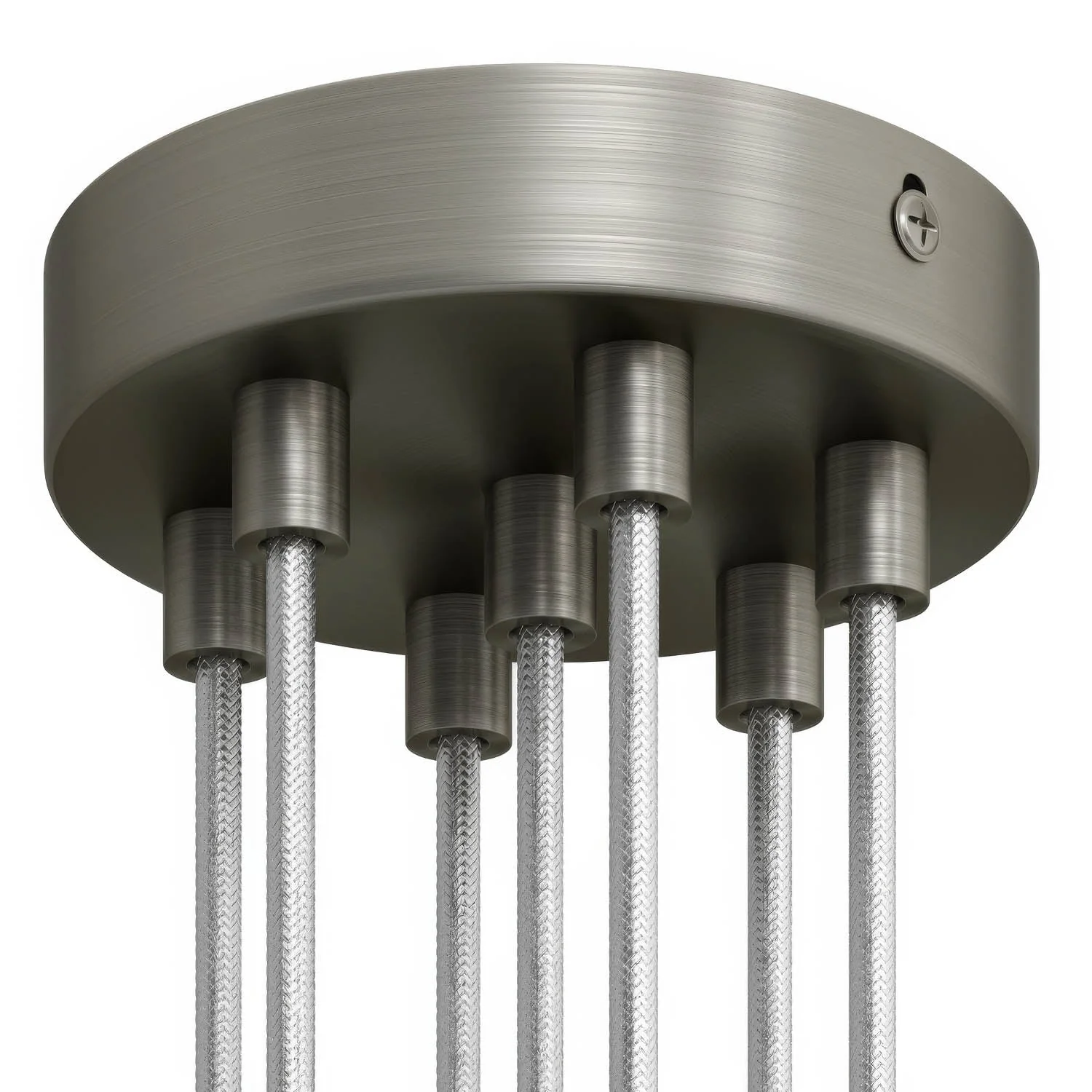 Cylindrical metal ceiling rose kit with 7 holes - Satin titanium - Image 6