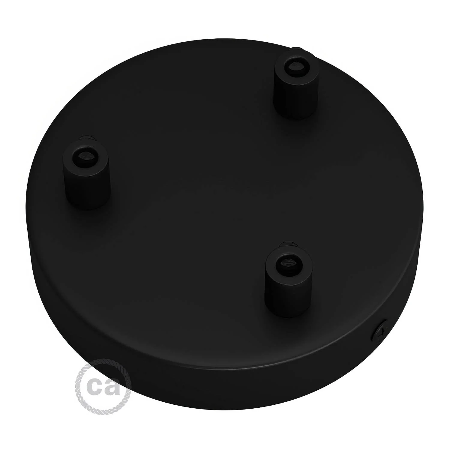 Cylindrical metal ceiling rose kit with 3 holes - Black - Image 7