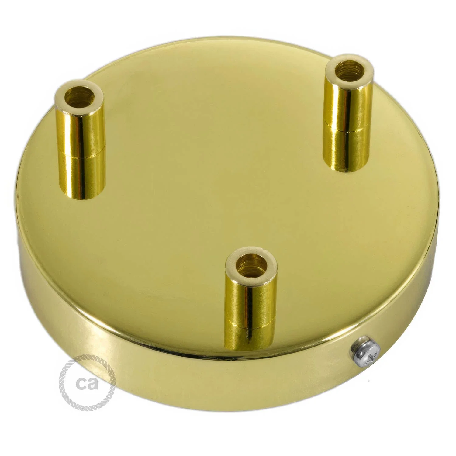 3-hole cylindrical metal ceiling rose kit - Brass - Image 7