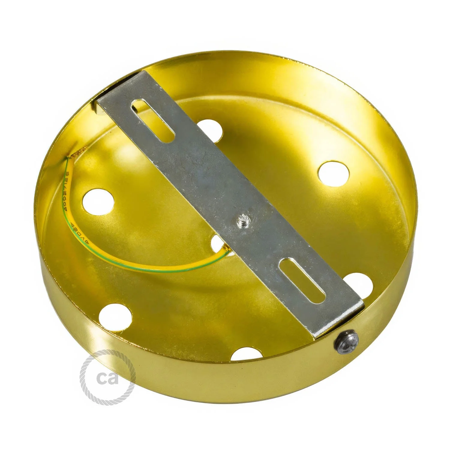 7-hole cylindrical metal ceiling rose kit - Brass - Image 4