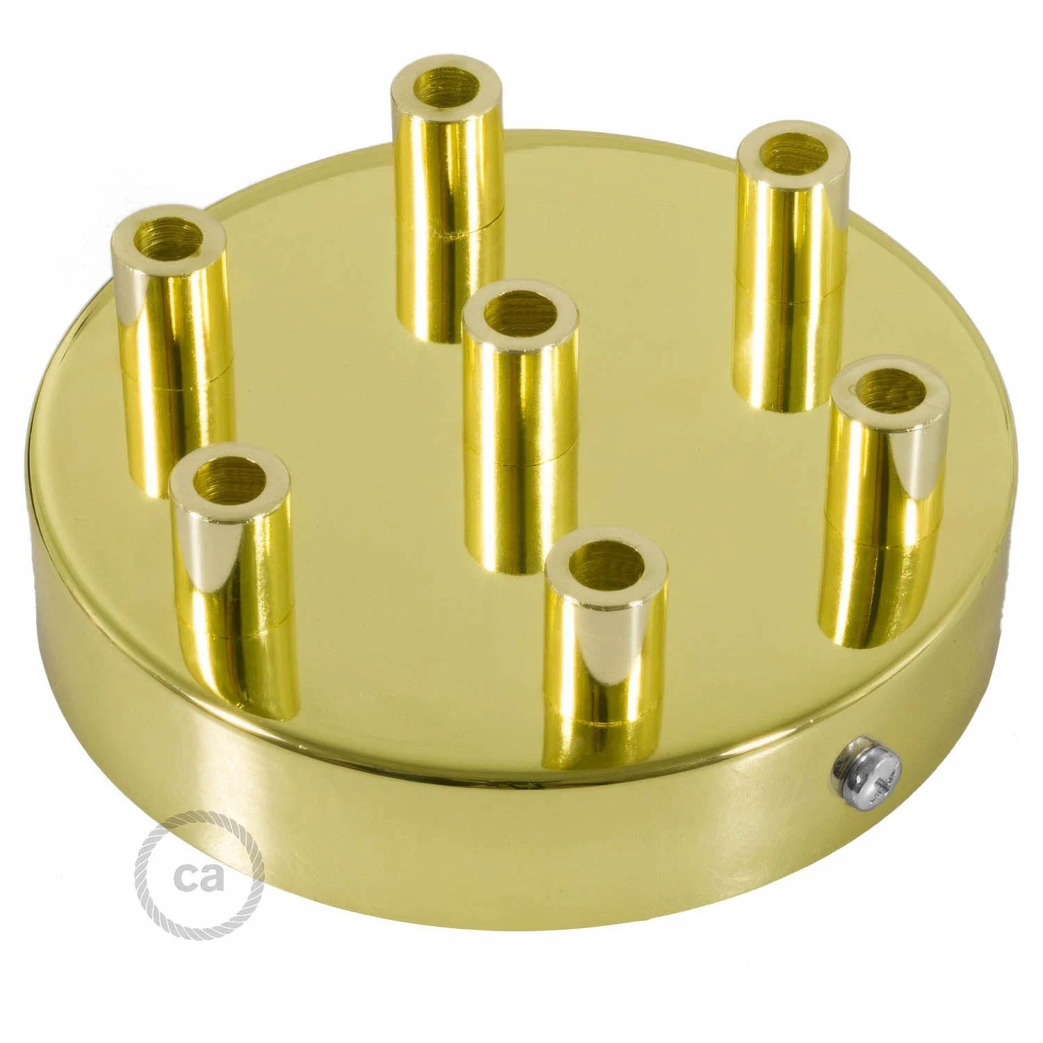 7-hole cylindrical metal ceiling rose kit - Brass - Image 7