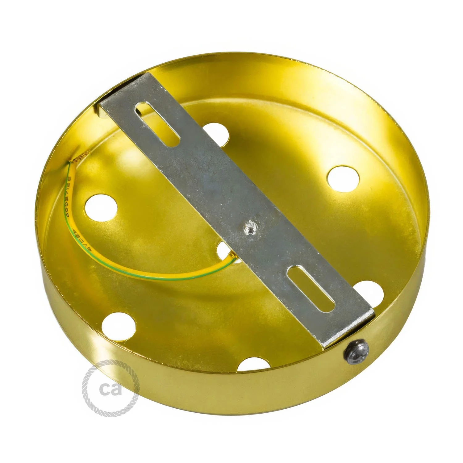 7-hole cylindrical metal ceiling rose kit - Brass - Image 9