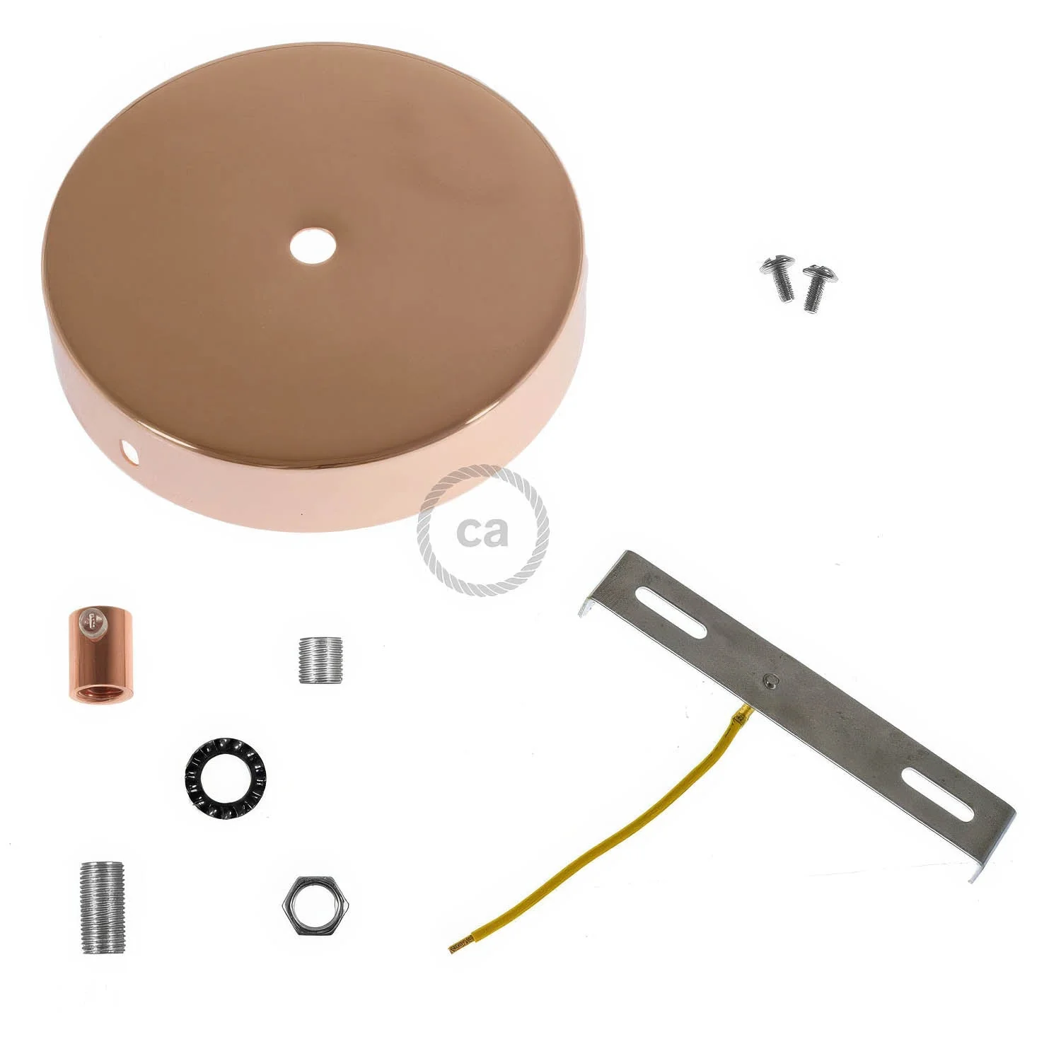 Cylindrical metal ceiling rose kit - Copper - Image 8
