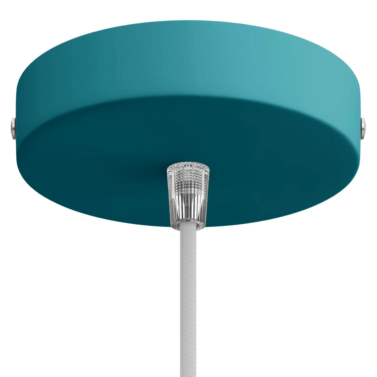 Cylindrical ceiling rose kit in metal - Petrol Blue