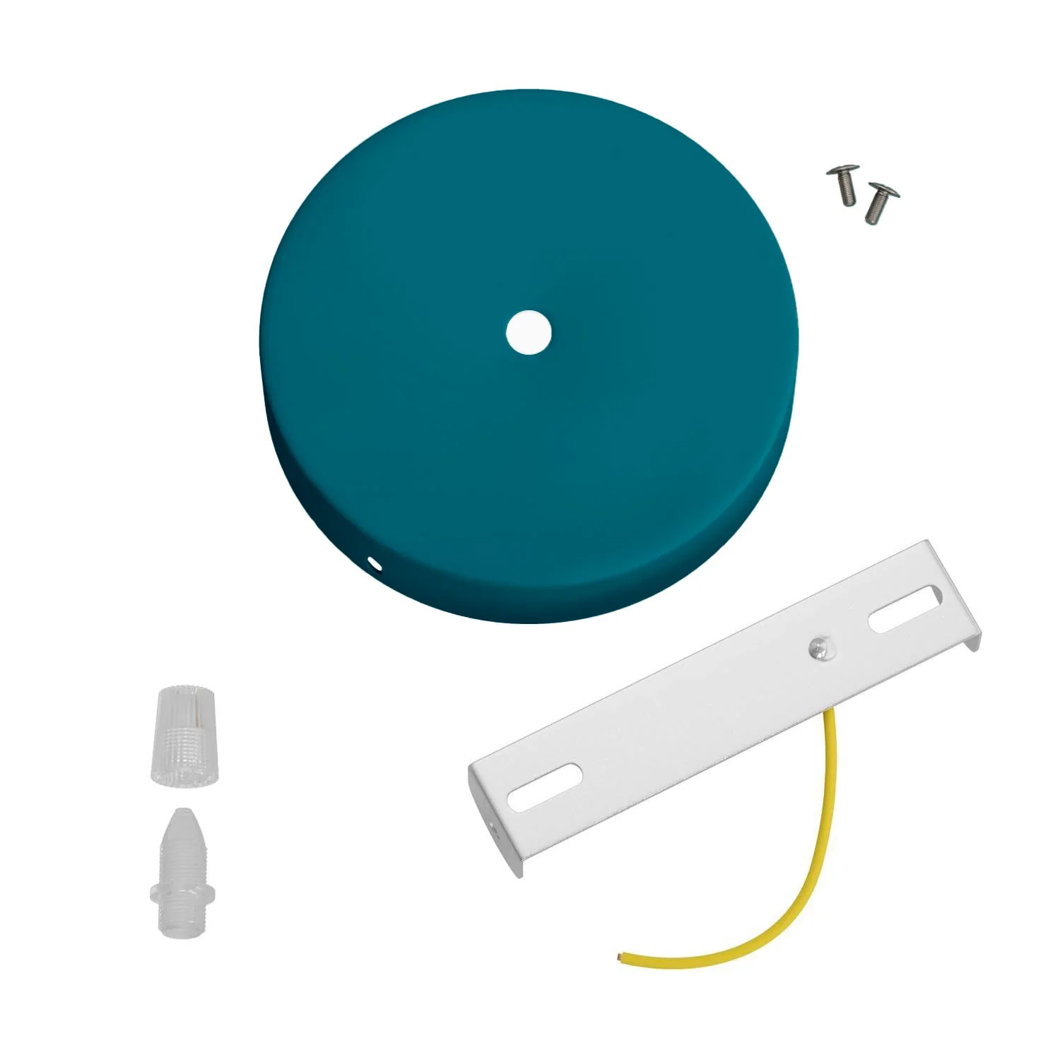 Cylindrical ceiling rose kit in metal - Petrol Blue - Image 3