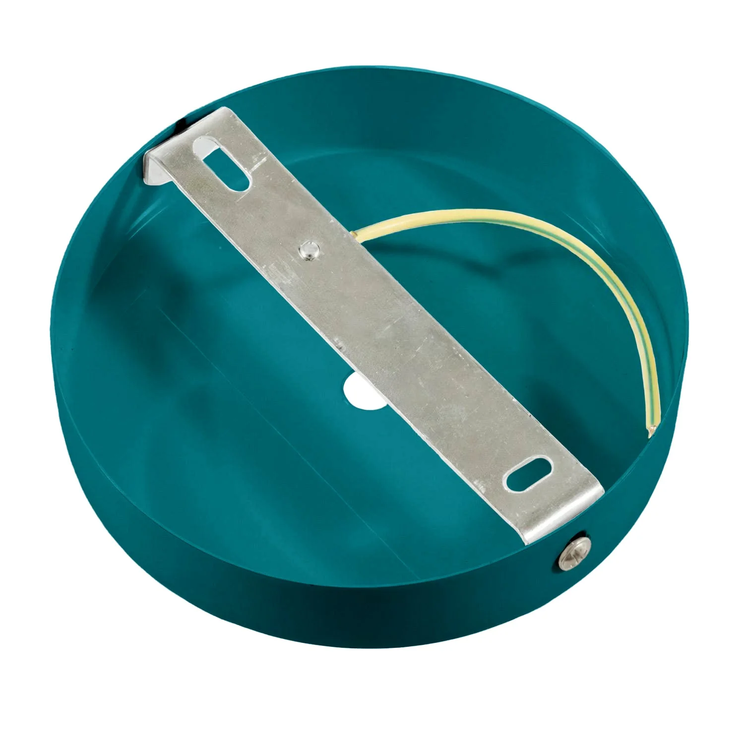 Cylindrical ceiling rose kit in metal - Petrol Blue - Image 4