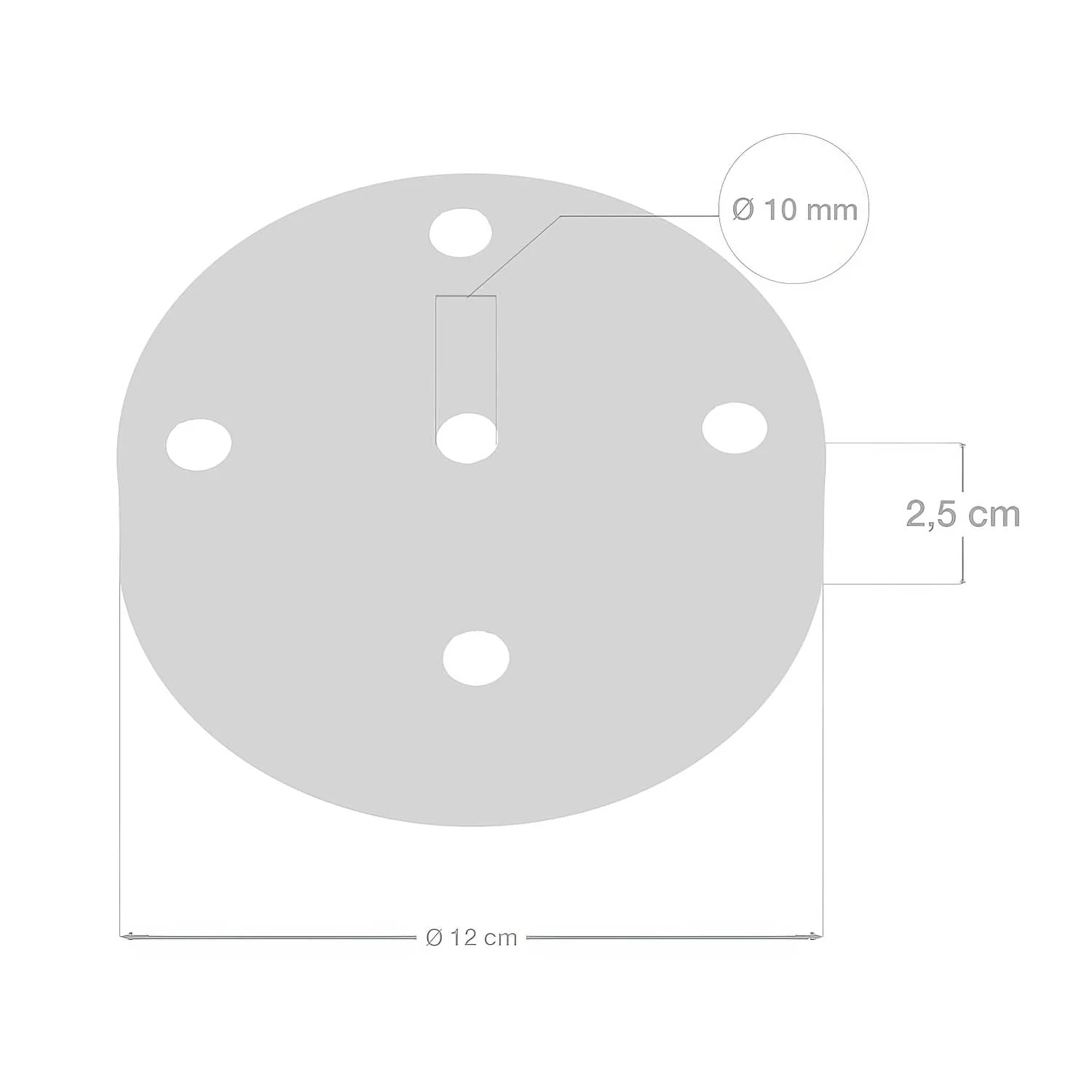 5-hole cylindrical metal ceiling rose kit - Copper - Image 5