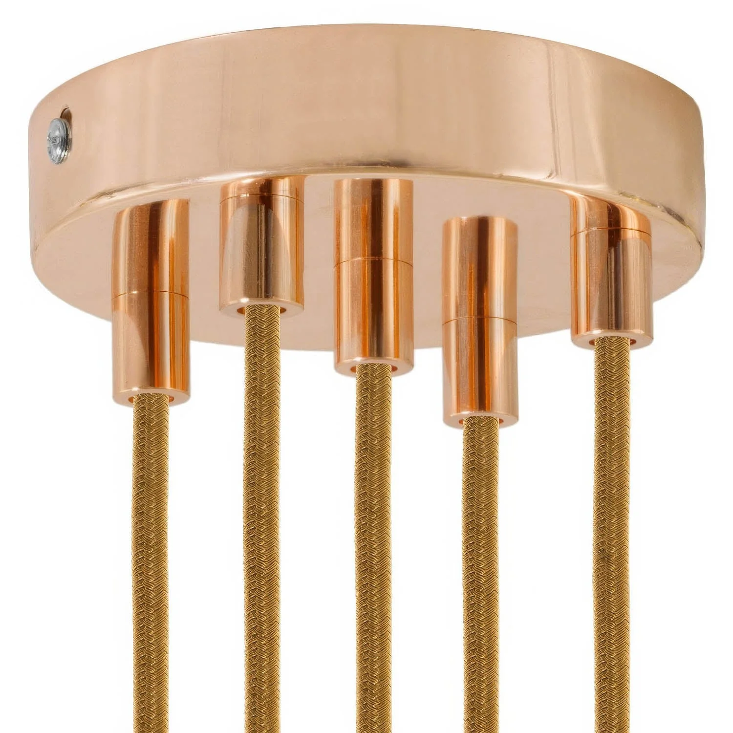 5-hole cylindrical metal ceiling rose kit - Copper - Image 6