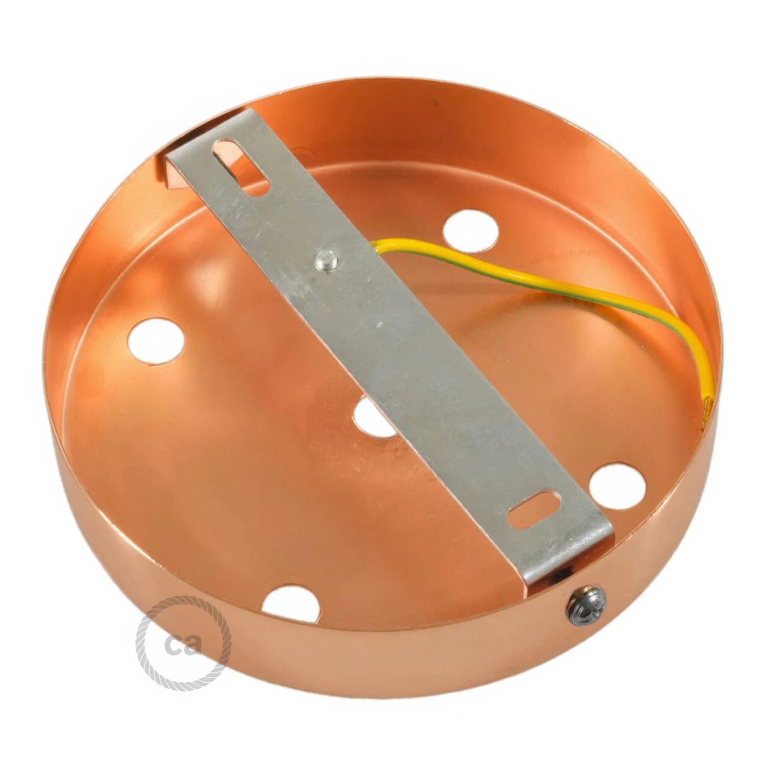 Cylindrical ceiling rose kit in metal with 5 holes - Satin copper - Image 4