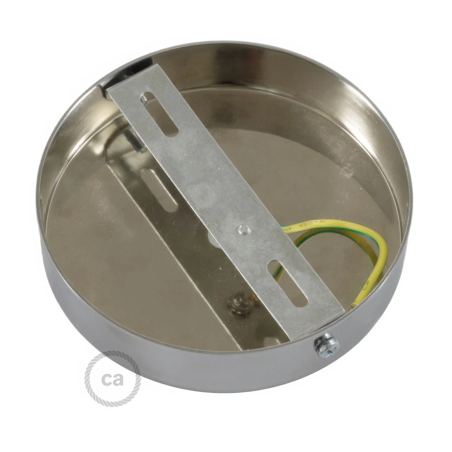 Cylindrical metal ceiling rose kit with 7 cm cable clamp - Satin titanium - Image 4