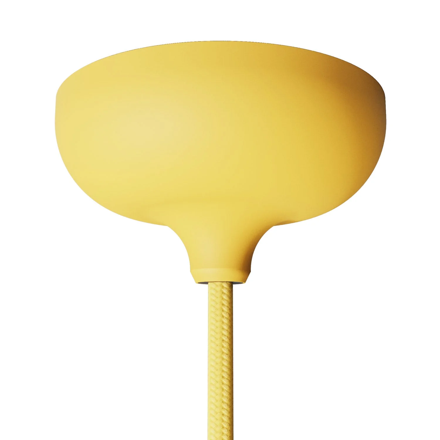 Silicone ceiling rose kit with central hole and provision for side hole - Yellow