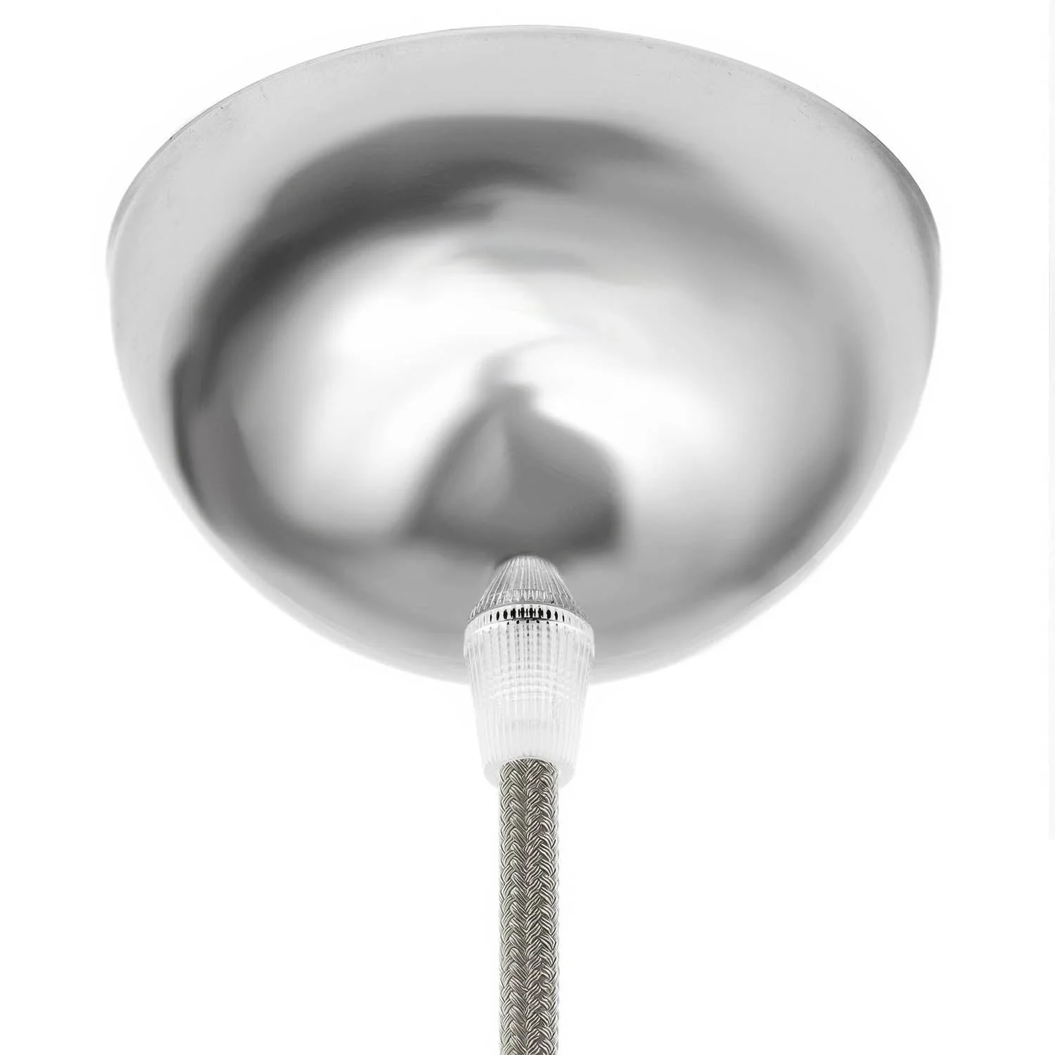 Painted metal hemispherical ceiling rose kit - Chrome