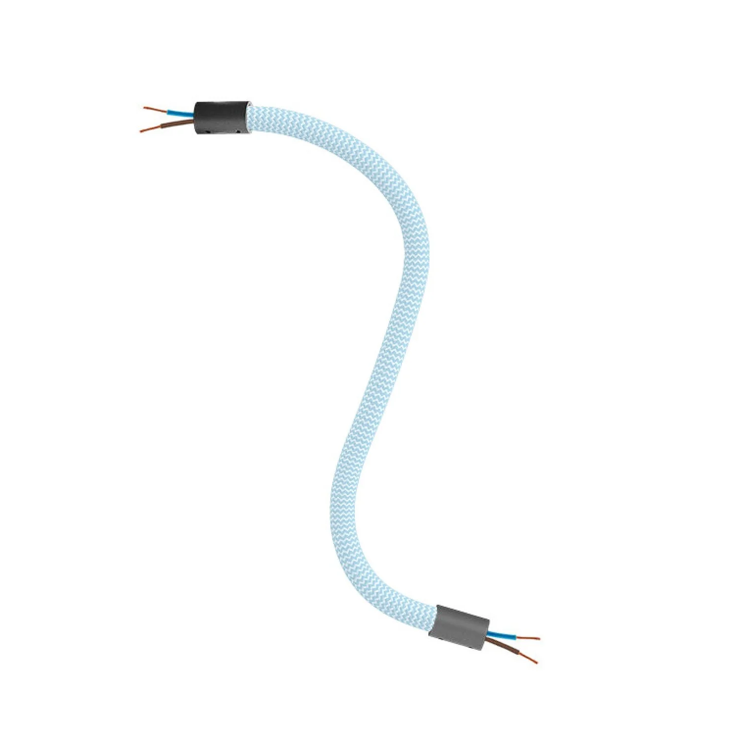 Creative Flex kit, flexible tube covered in RM76 Sugar Paper Blue fabric with metal terminals - Image 12