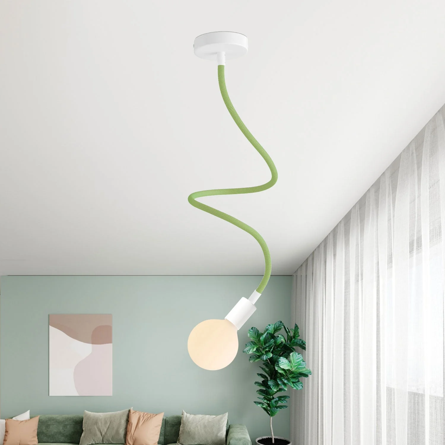 Creative Flex kit flexible tube covered in RM77 Meadow Green fabric with metal end caps - Image 10