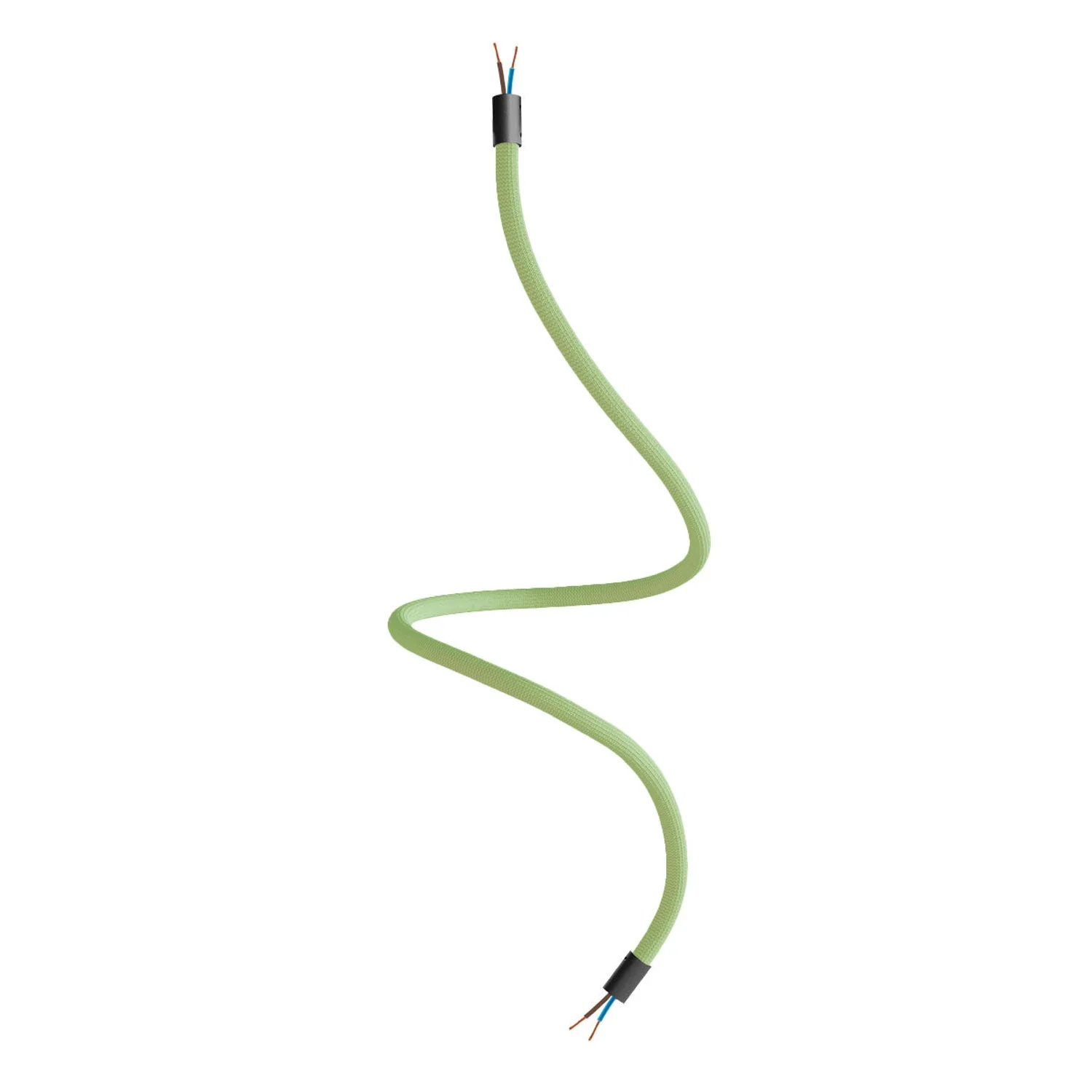 Creative Flex kit flexible tube covered in RM77 Meadow Green fabric with metal end caps - Image 17