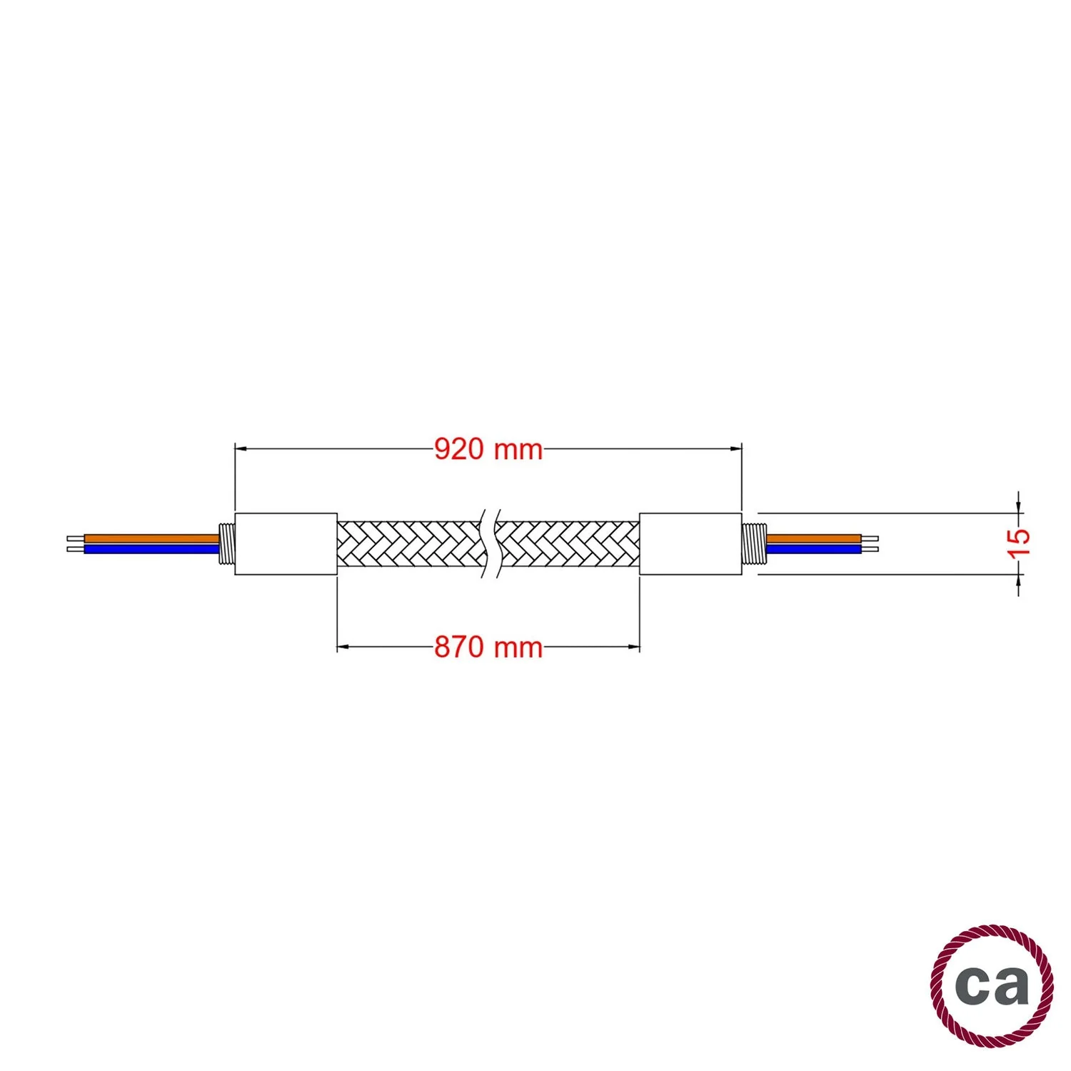 Creative Flex kit flexible fabric-covered tube RM78 Petrol with metal terminals - Image 11
