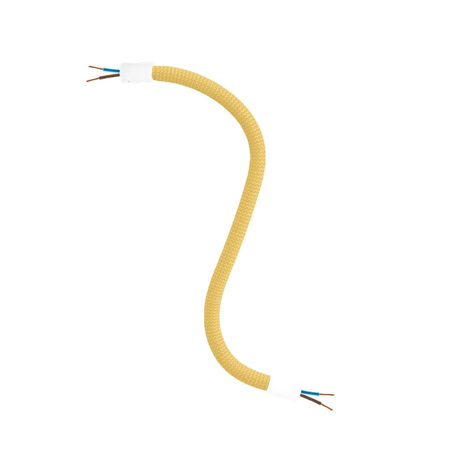 Creative Flex fabric-covered flexible tube RM79 Mustard with metal terminals
