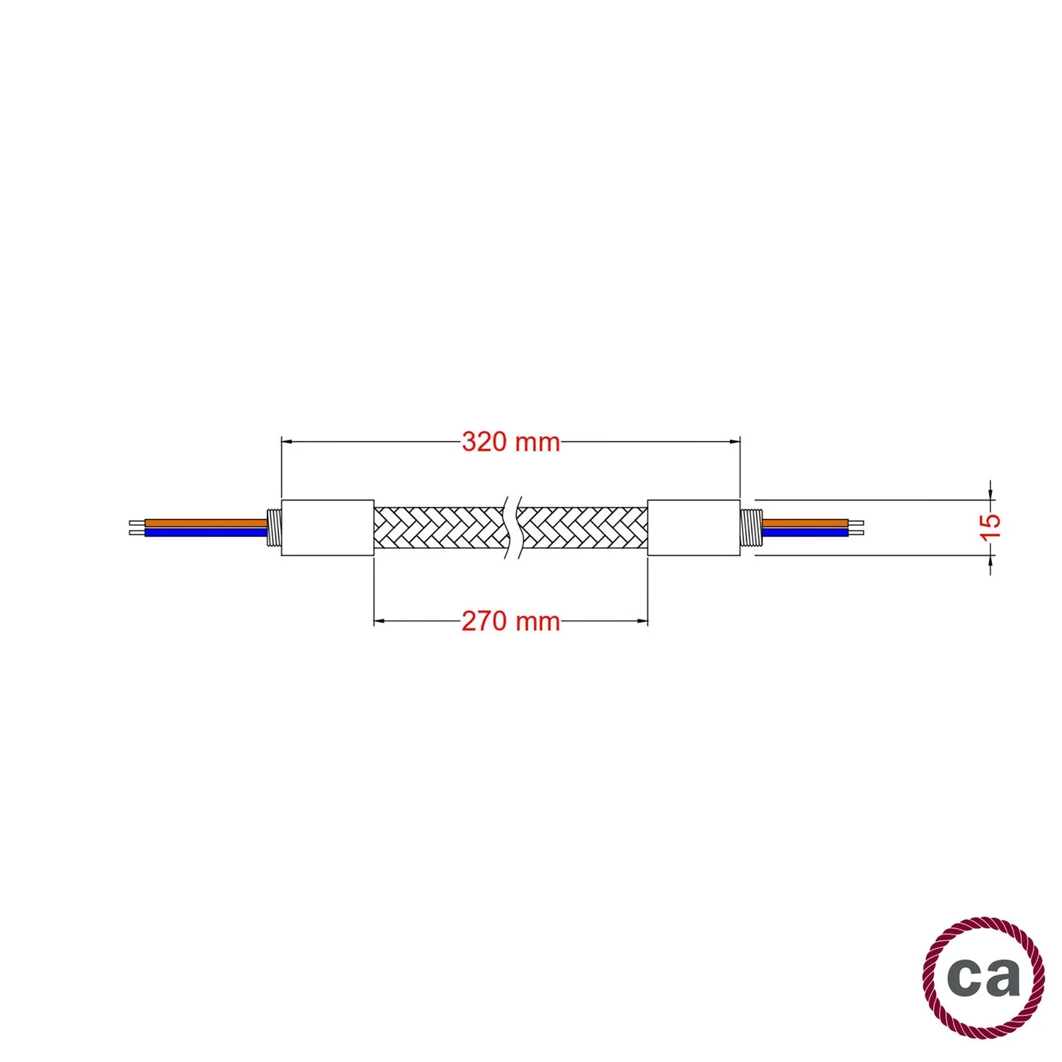 Creative Flex flexible extension tube covered in RM75 Titanium fabric with metal ends - Image 5