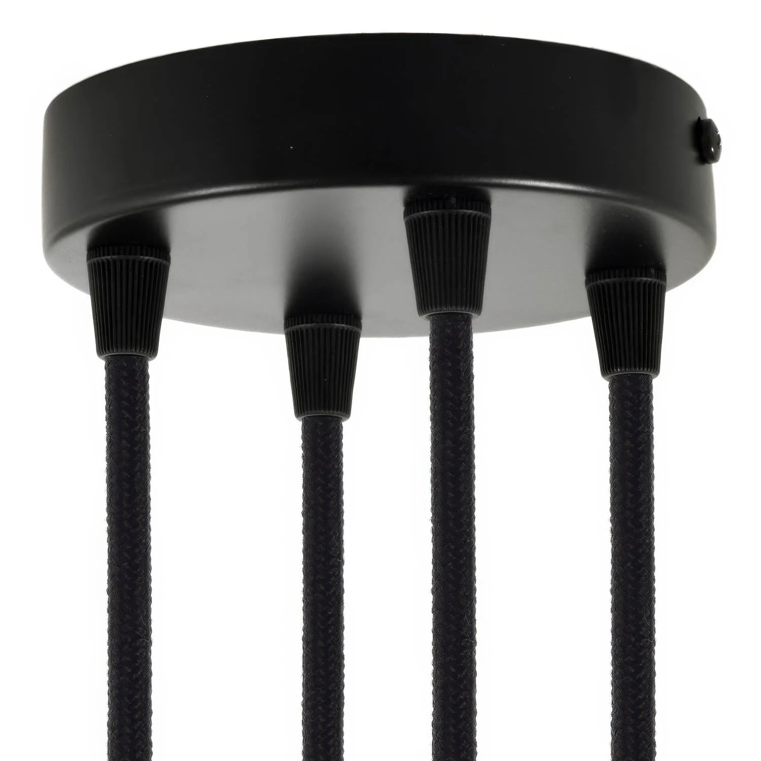Cylindrical metal ceiling rose kit with 4 holes - Black