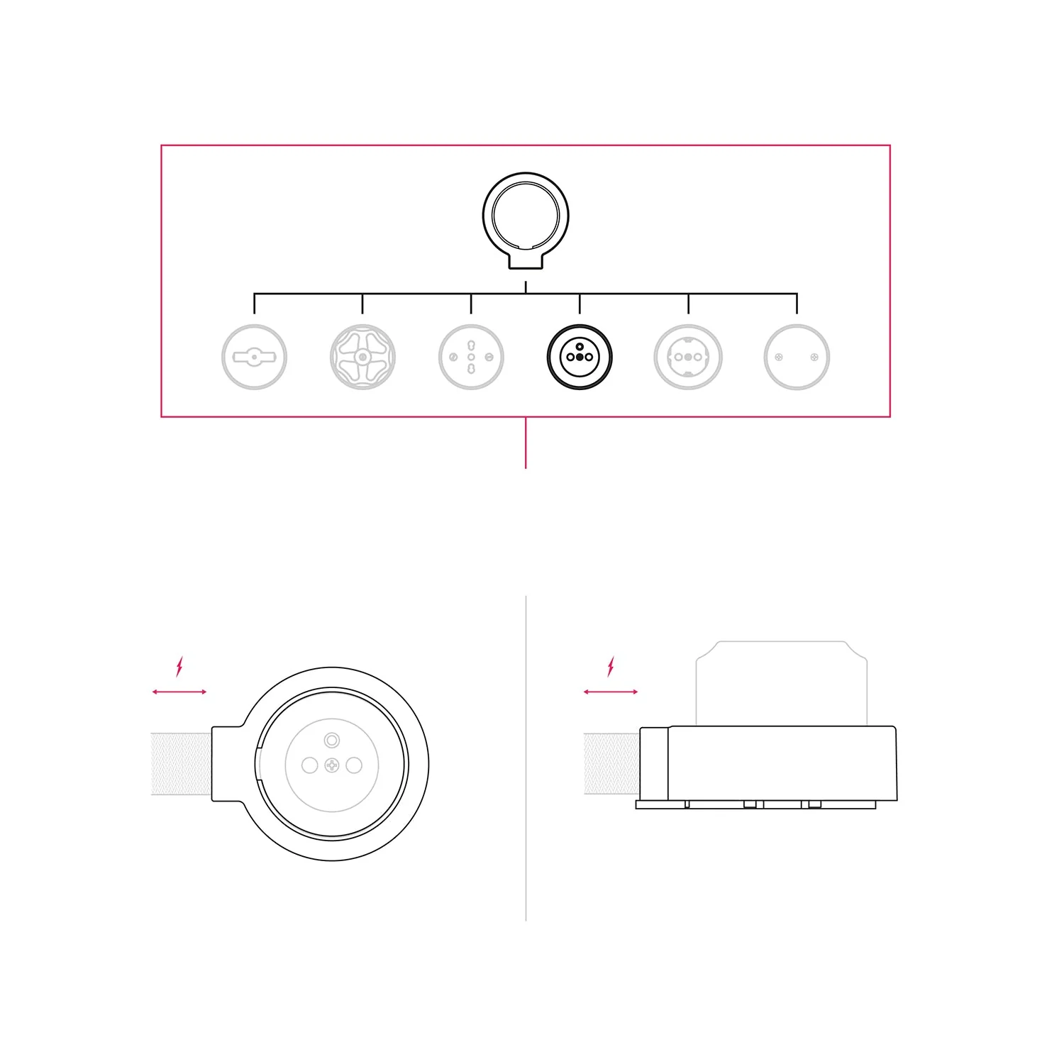 French-type wall socket kit and base for Creative-Tubes in porcelain - Black - Image 7
