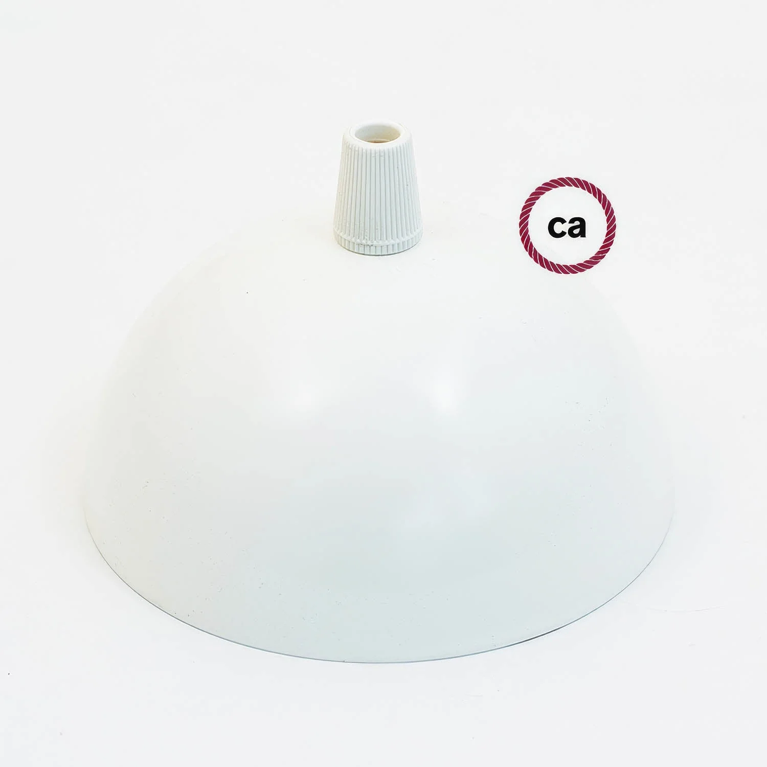 Semi-spherical ceiling rose kit in painted metal - Glossy white - Image 2