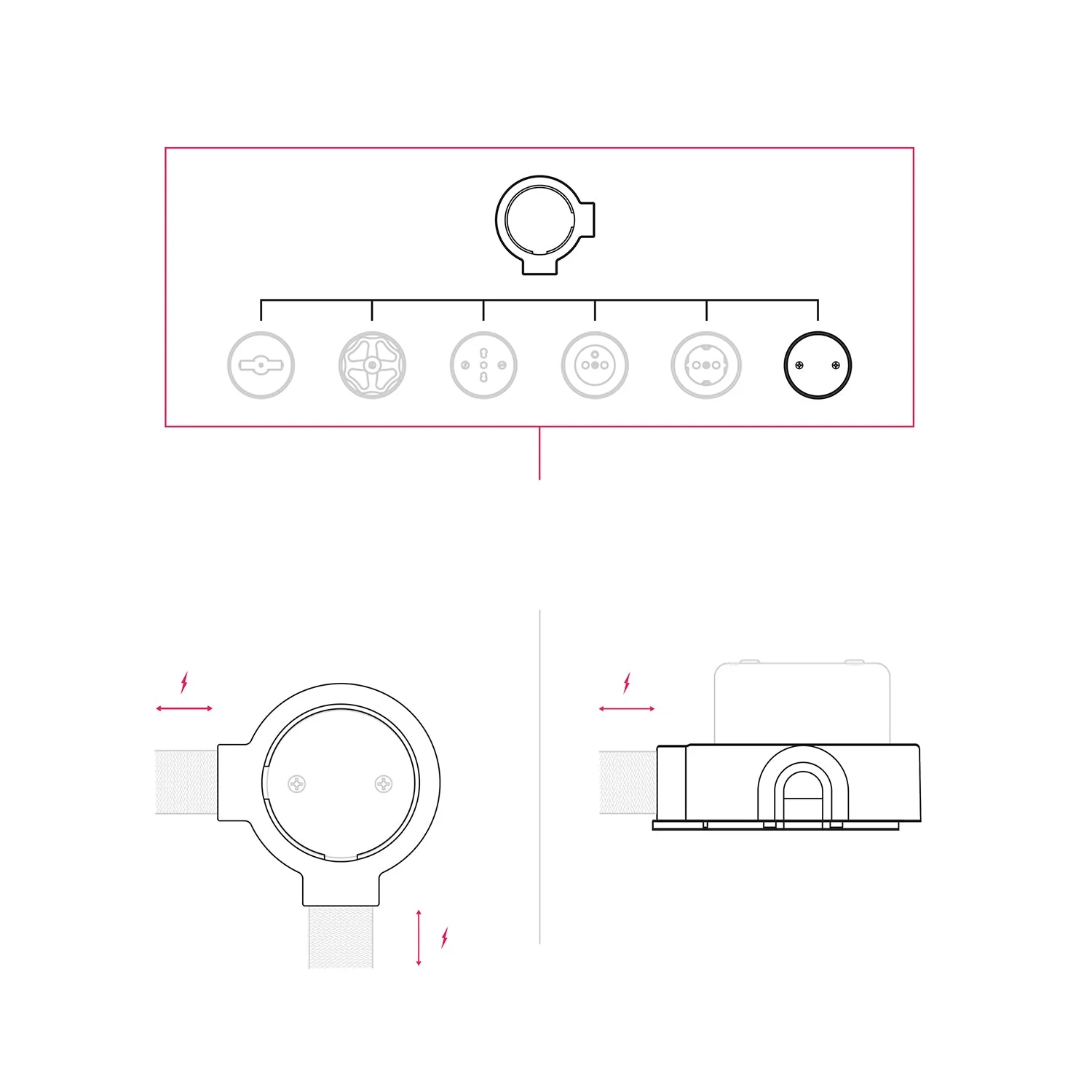 Junction box kit and base for Creative-Tubes in porcelain - White - Image 14