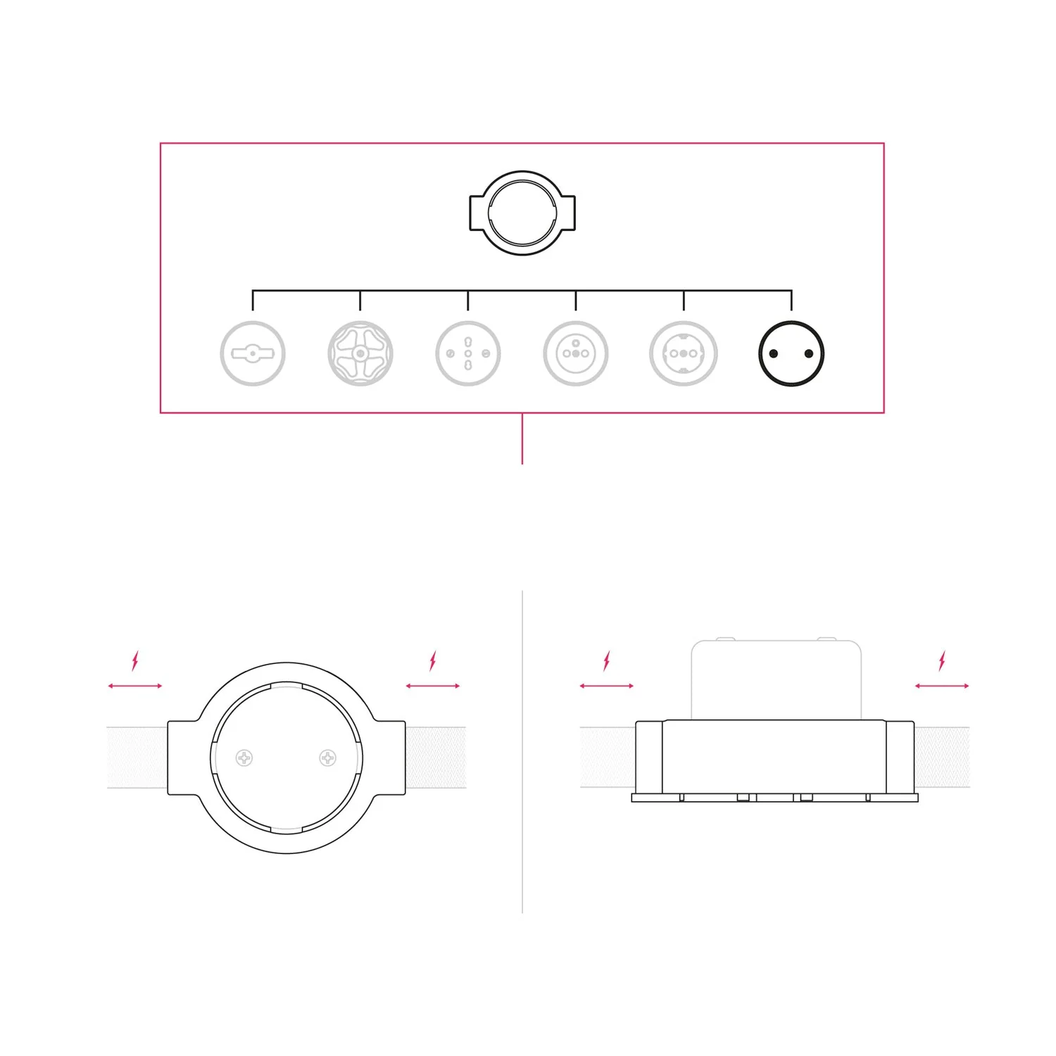 Junction box kit and base for Creative-Tubes in porcelain - White - Image 21