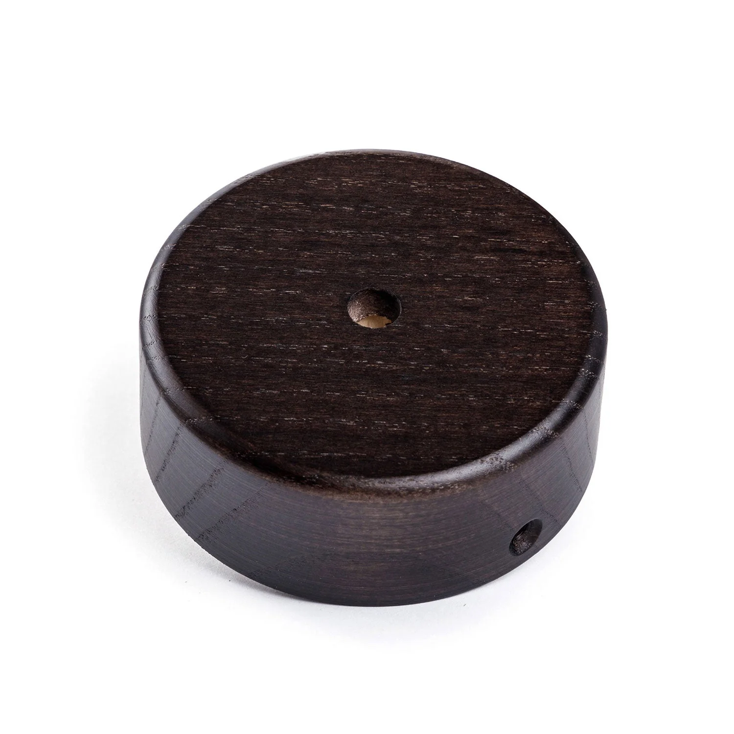 Mini cylindrical wooden ceiling rose kit with 1 central hole - Wengé effect - Image 2