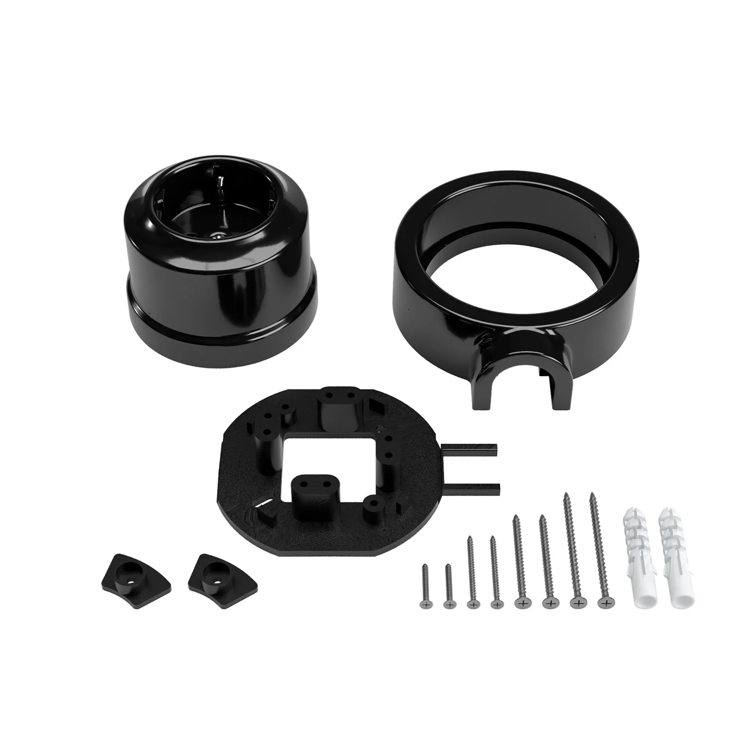 Schuko wall socket kit and base for Creative-Tubes in porcelain - Black - Image 3