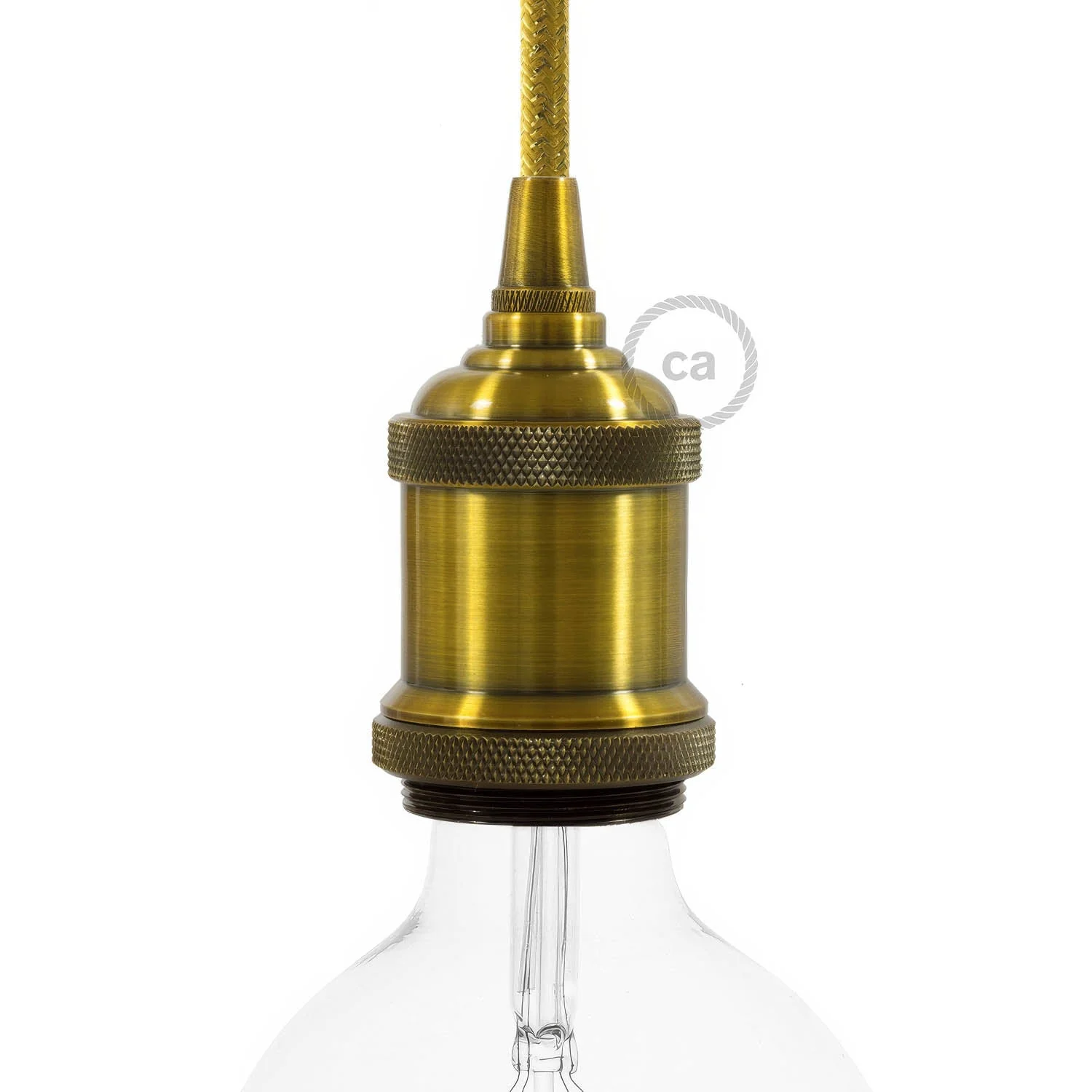Vintage E27 aluminium lamp holder kit – Brass