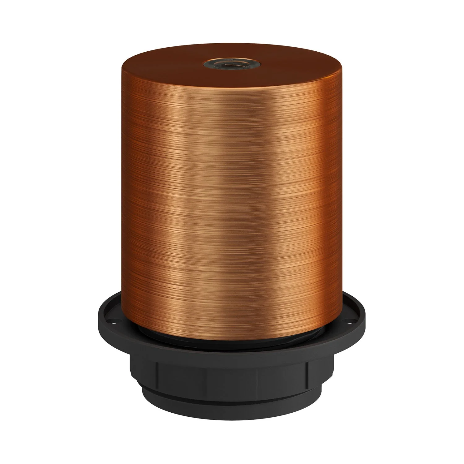 E27 semi-threaded metal lamp holder kit with hidden cable clamp - Satin copper - Image 4