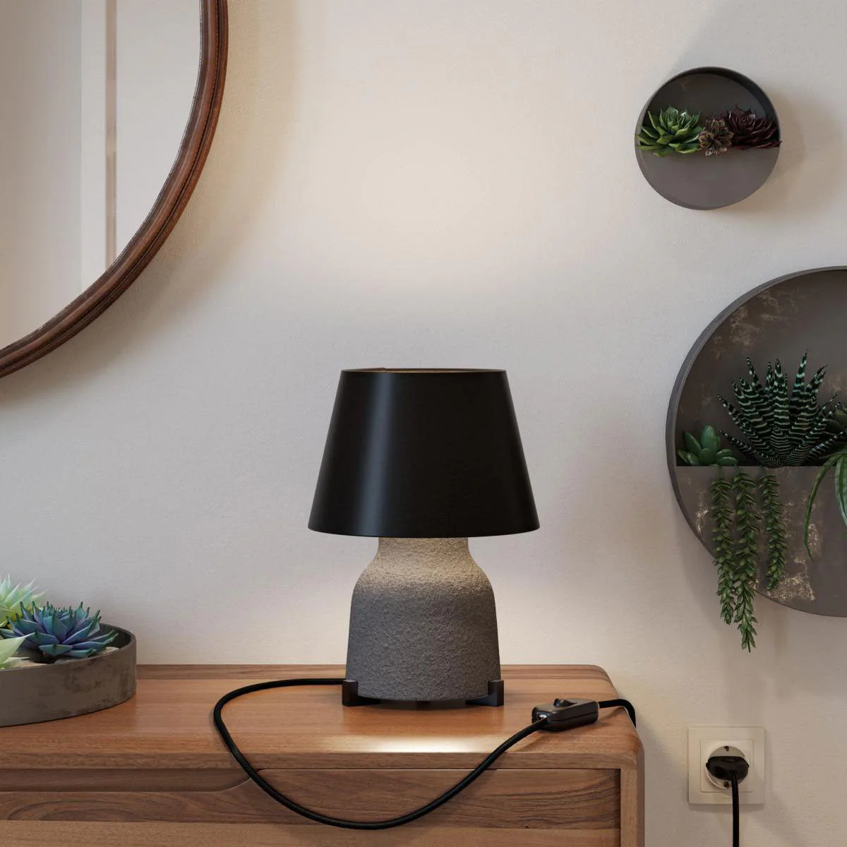 Wooden feet kit, support for table lamp - Black - Image 4