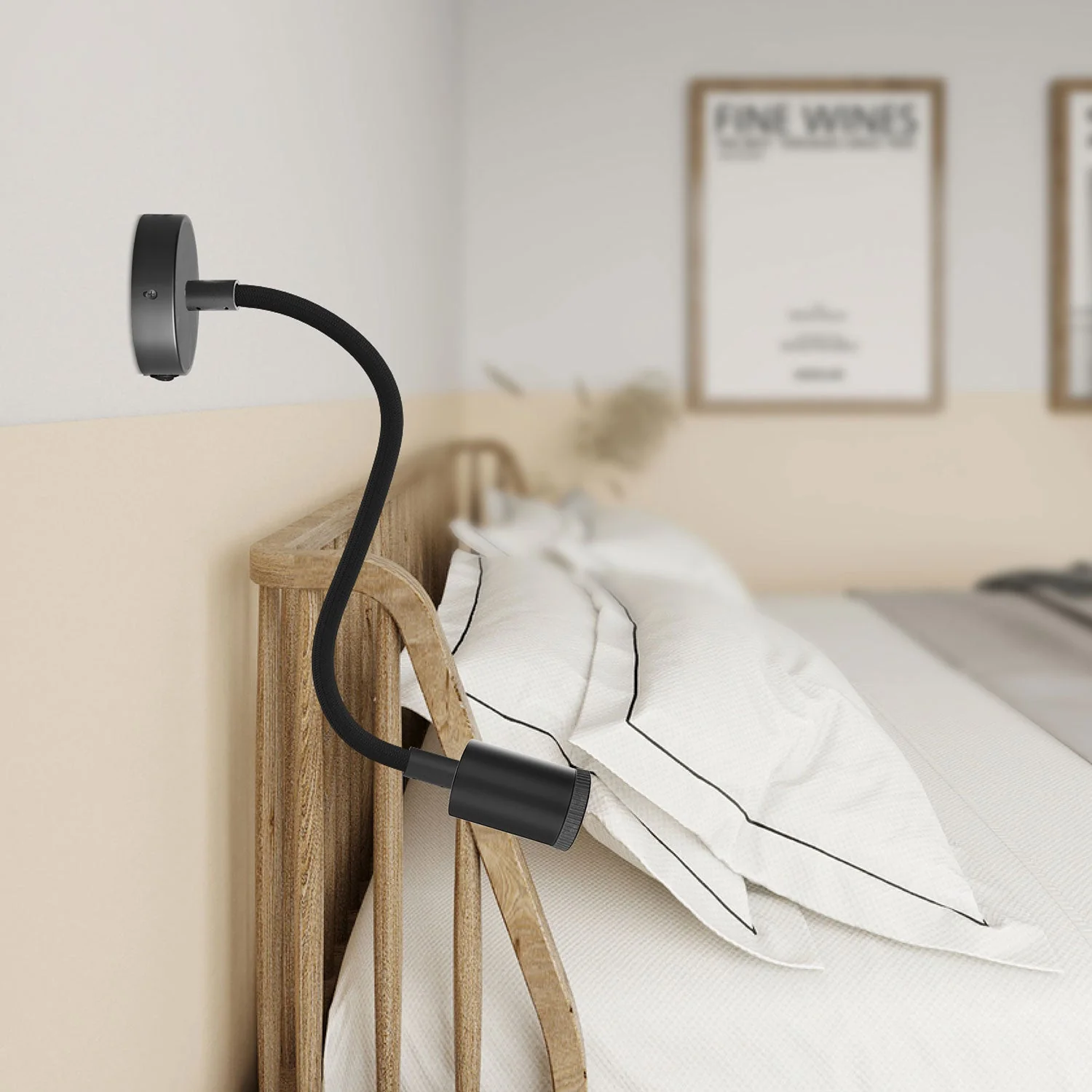 Fermaluce Flex 30 lamp with mini ceiling rose with switch and mini GU1d0 spotlight - Black - Image 2