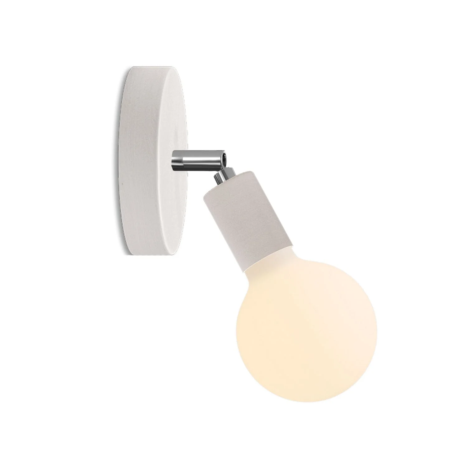 Fermaluce Snodo lamp in wood with Globe Porcelain light bulb - White