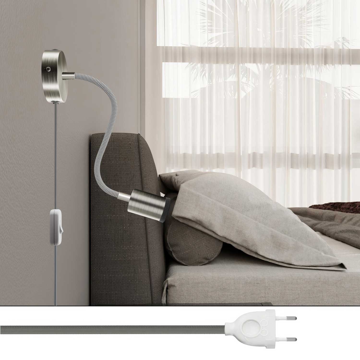 Spostaluce Flex 30 adjustable lamp with GU1d0 spotlight - Satin titanium - Image 2